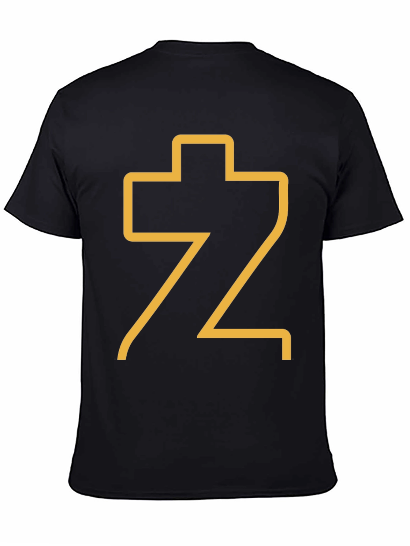 Abstract Gold Graphic Print Black T-Shirt
