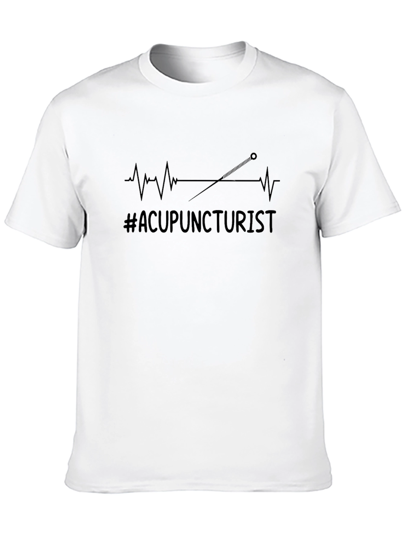Acupuncturist Heartbeat T-Shirt - Black