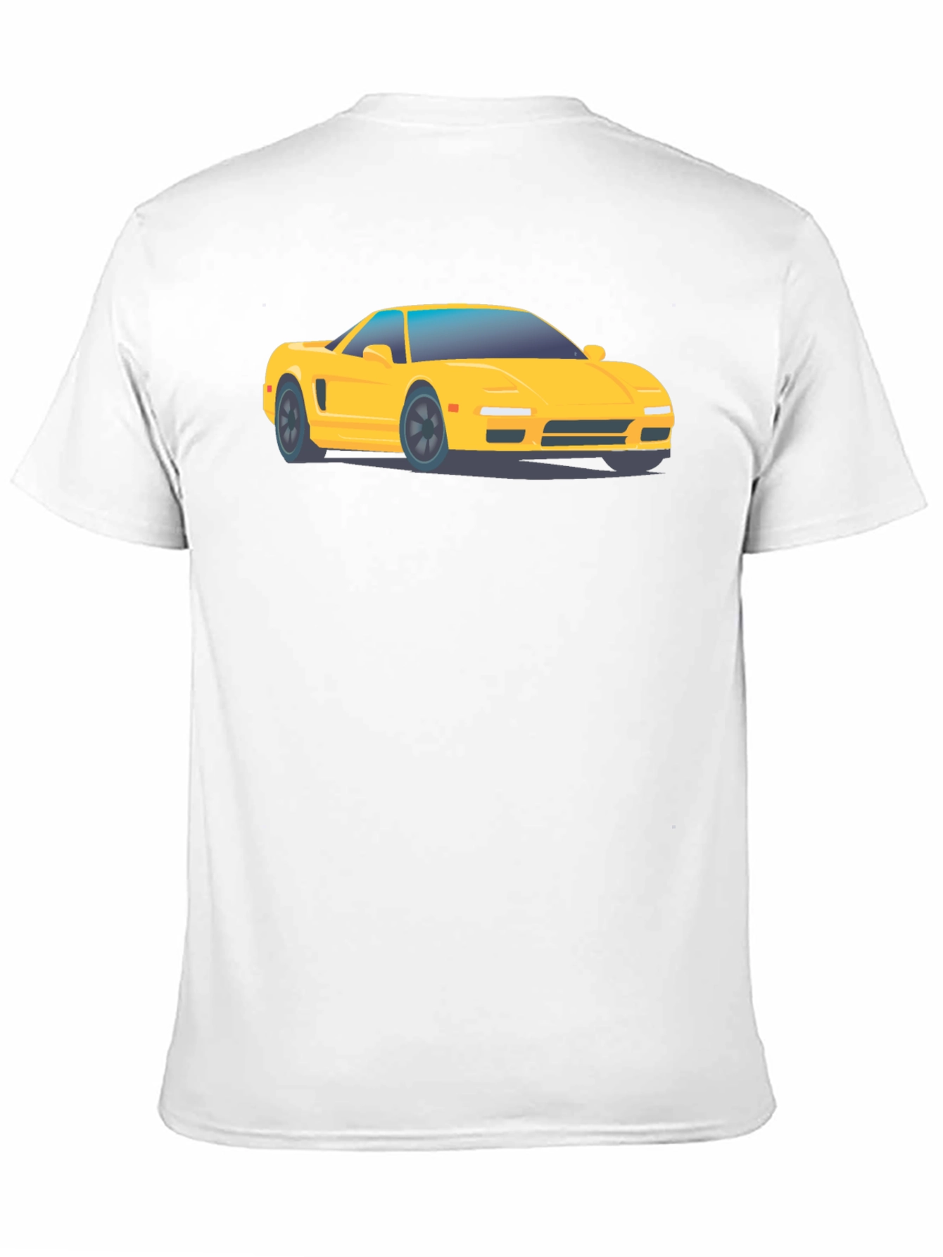 Yellow Car Graphic Tee - Black Cotton Comfort