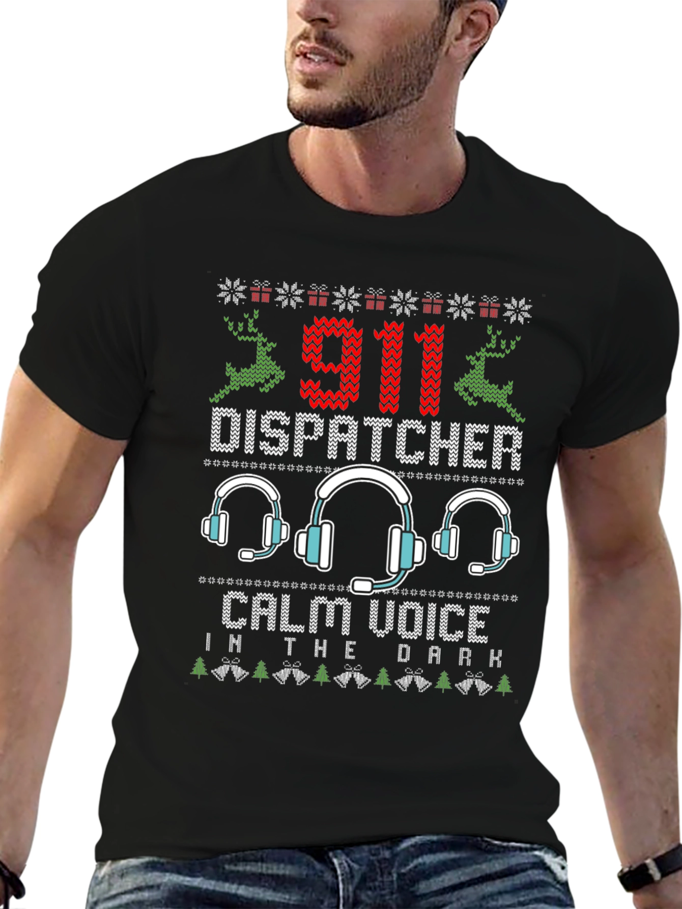911 Dispatcher Ugly Christmas T-Shirt