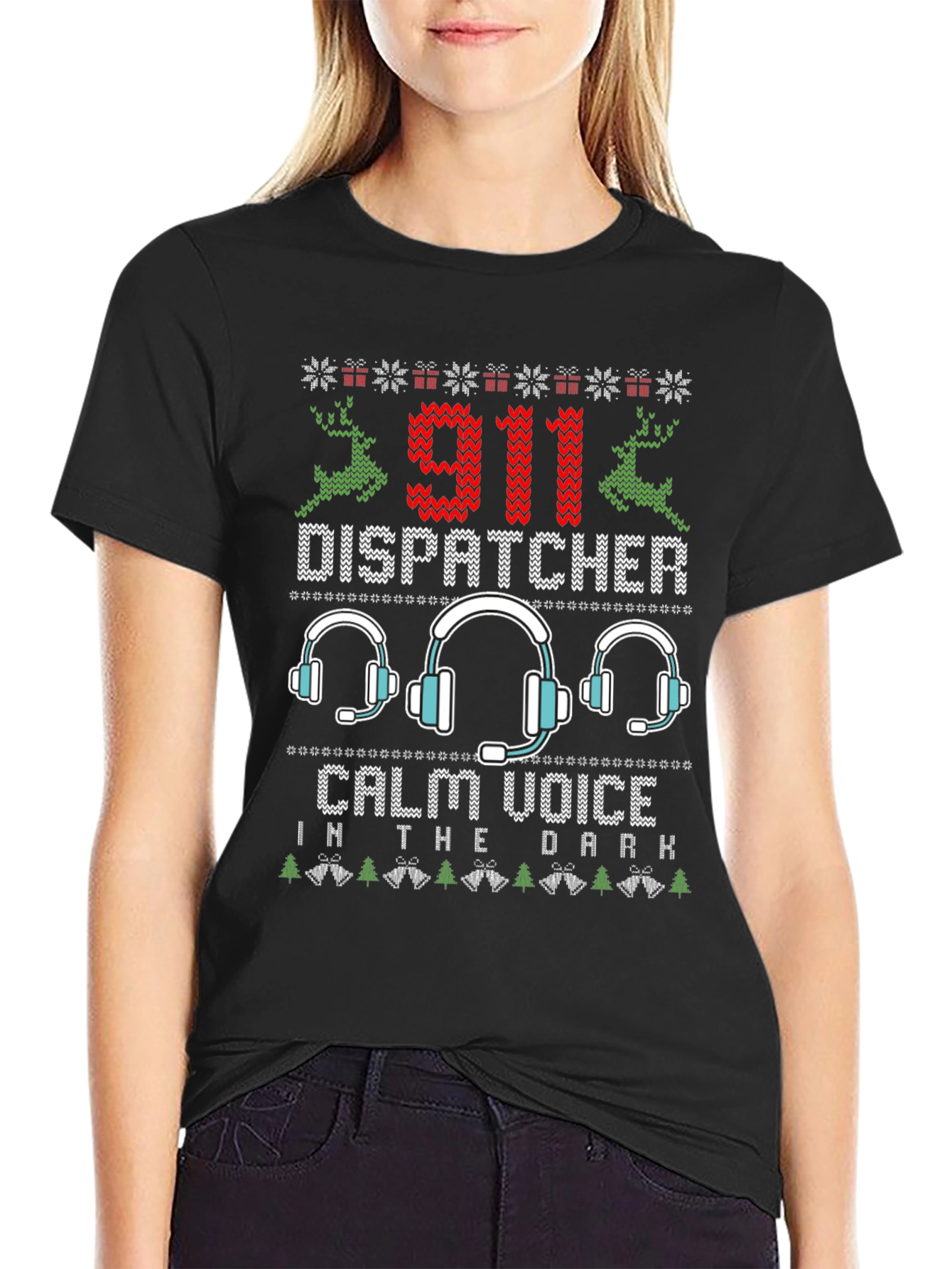 911 Dispatcher Ugly Christmas T-Shirt