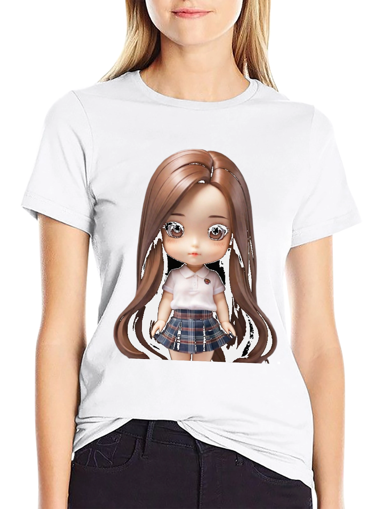 Anime Doll Graphic Tee - Stylish & Unique!