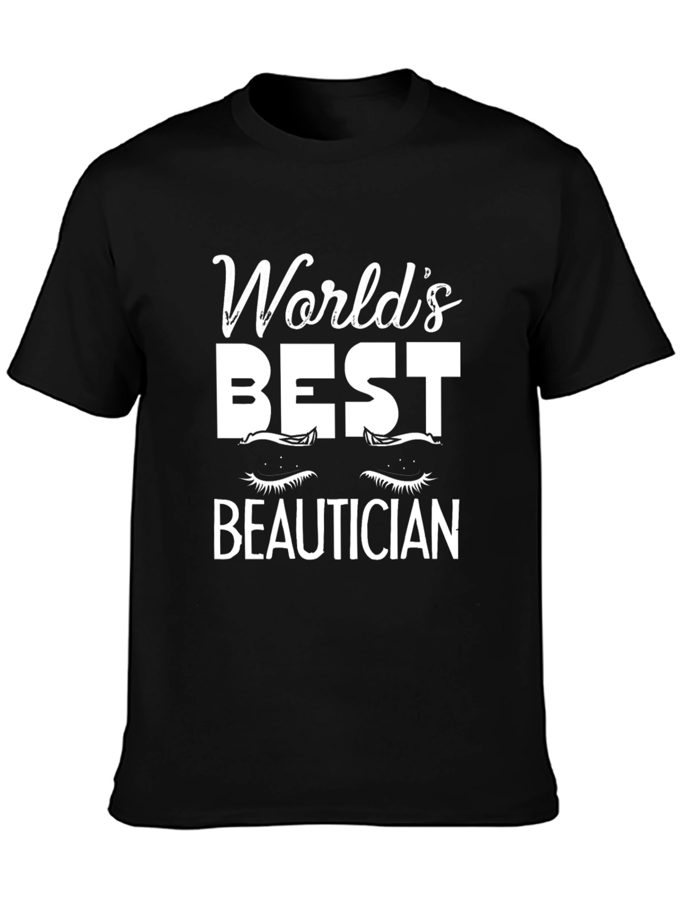 Worlds Best Beautician T-Shirt - Black