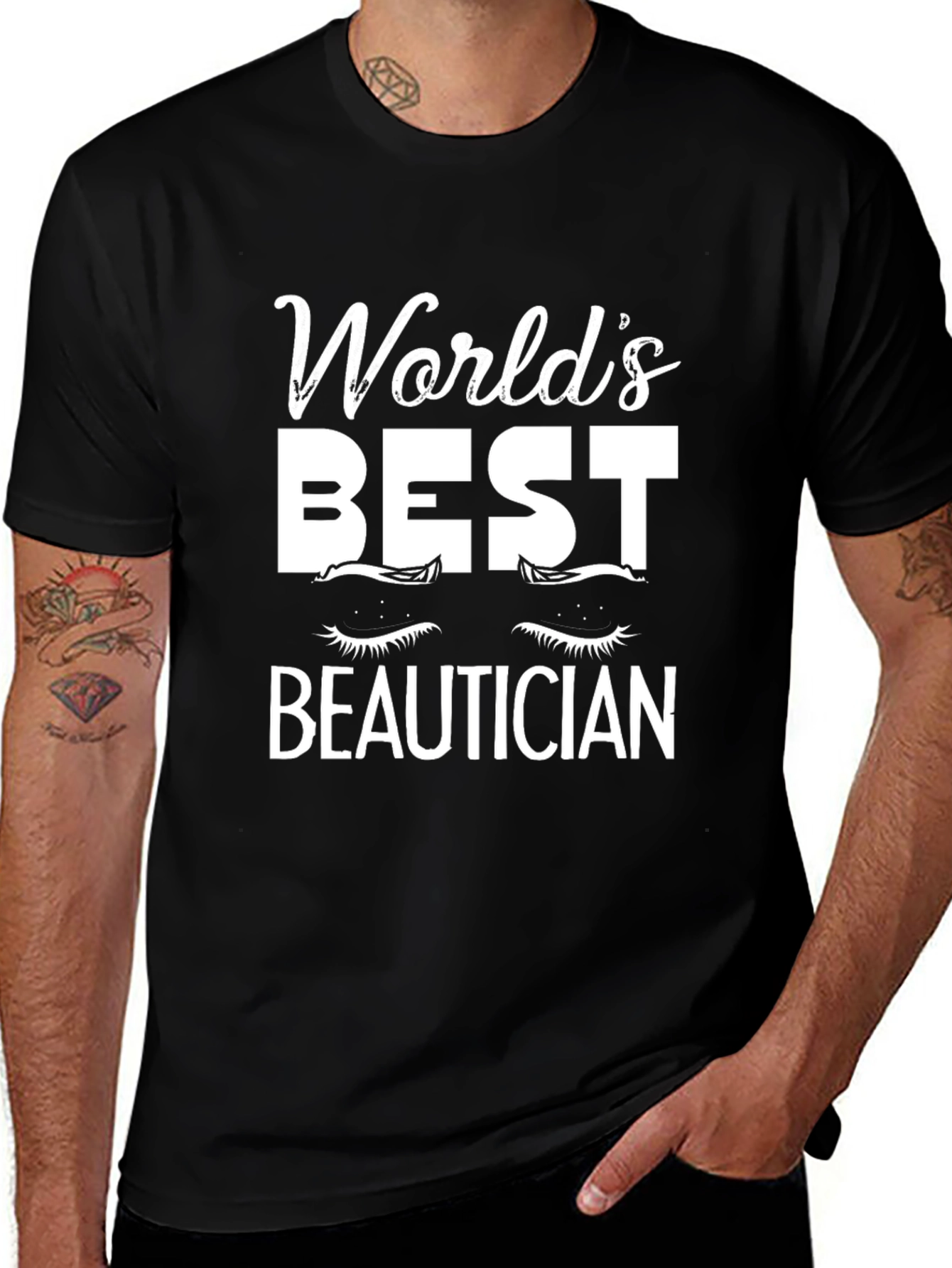 Worlds Best Beautician T-Shirt - Black