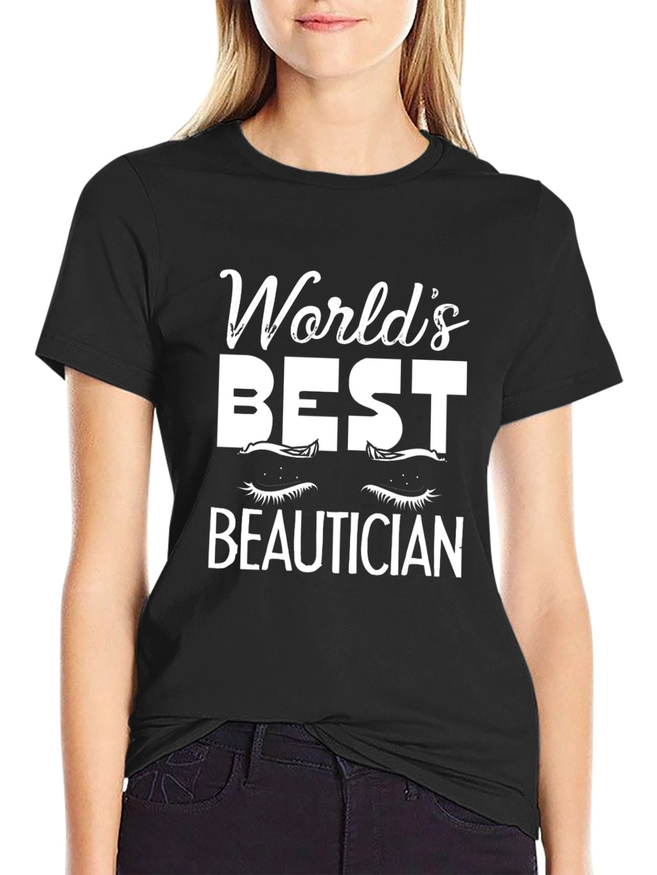 Worlds Best Beautician T-Shirt - Black