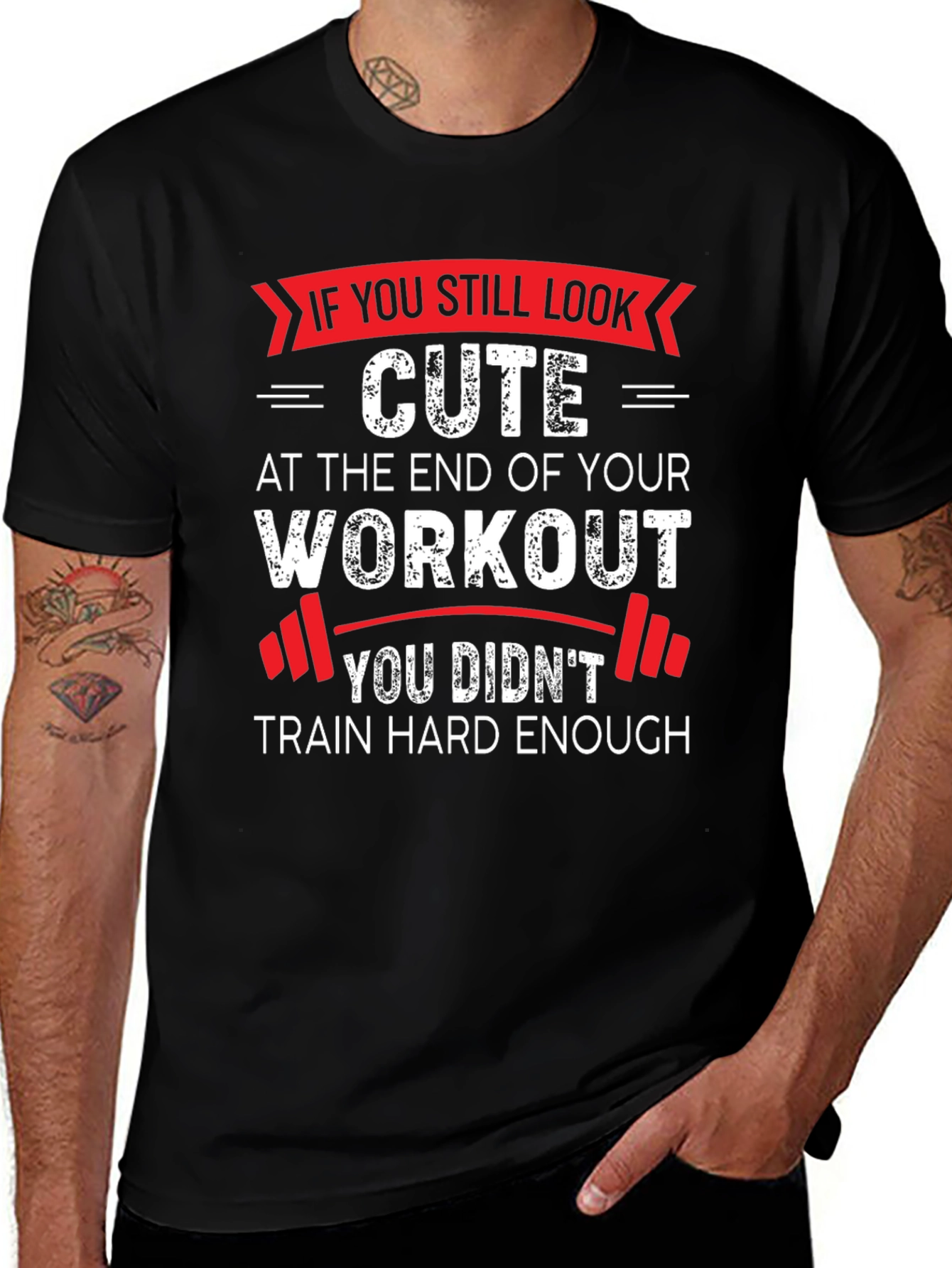 Workout Motivation Graphic Tee - Train Hard Enough!