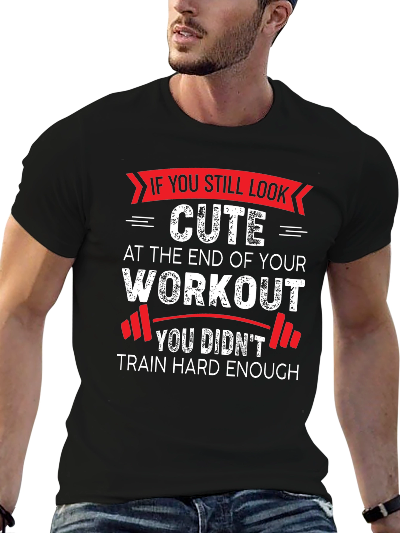 Workout Motivation Graphic Tee - Train Hard Enough!