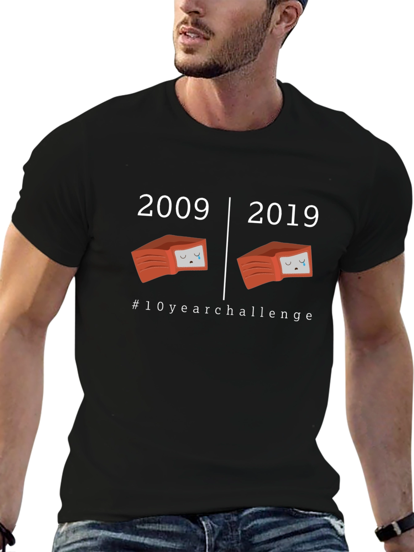 2009 vs 2019 #10yearchallenge Black T-Shirt