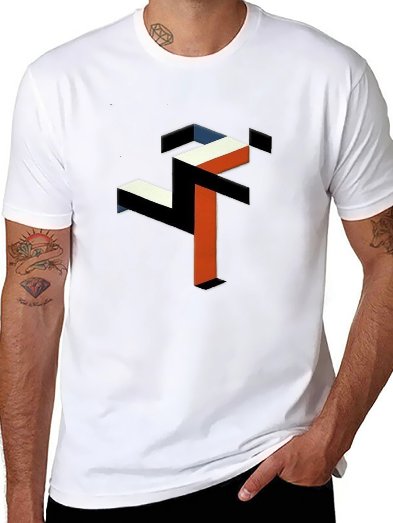 Abstract Geometric Graphic Tee - Modern Art Shirt