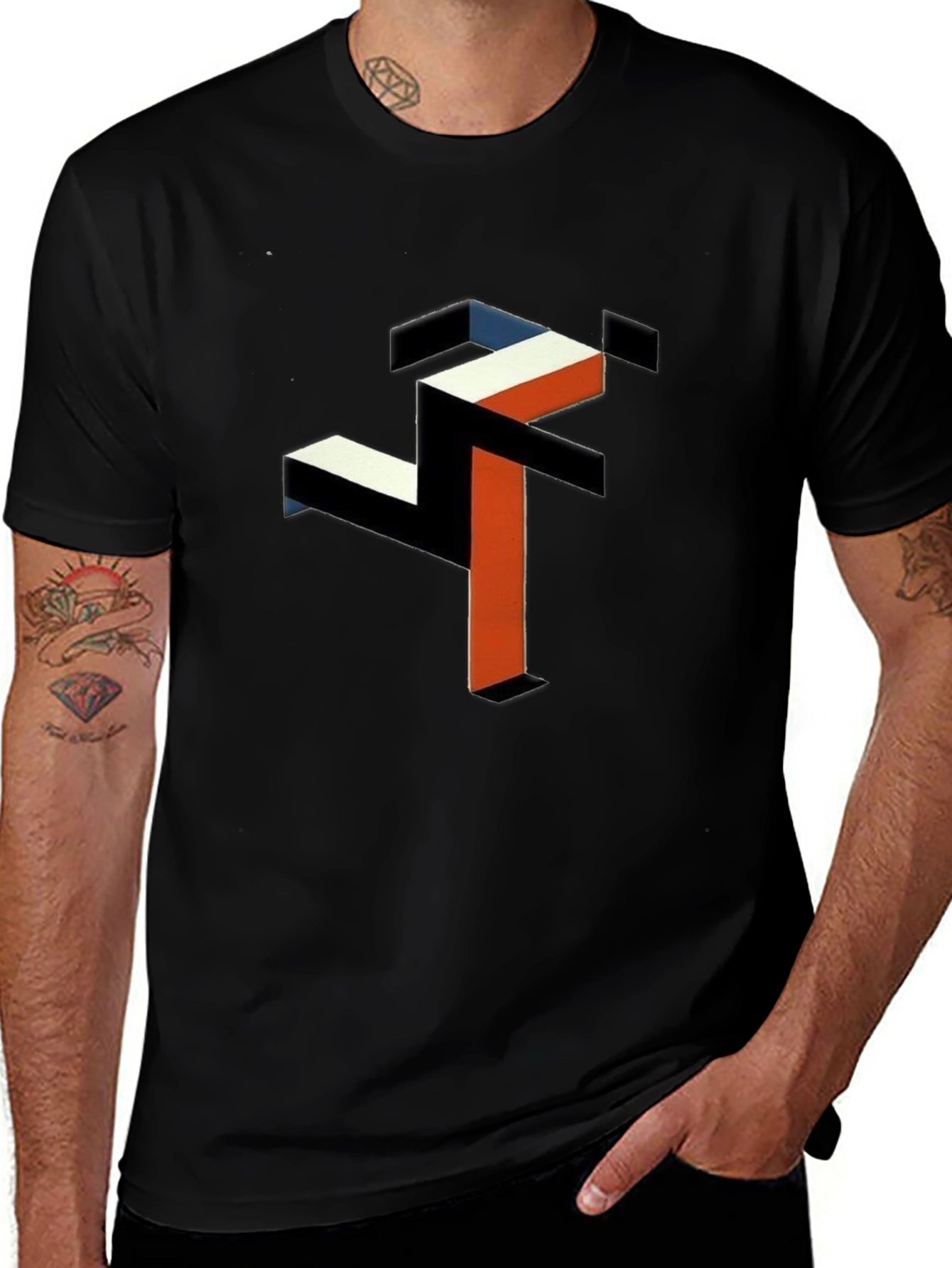 Abstract Geometric Graphic Tee - Modern Art Shirt