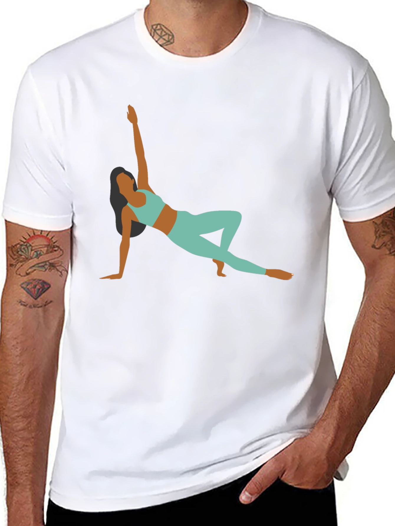 Yoga Pose Graphic Black T-Shirt