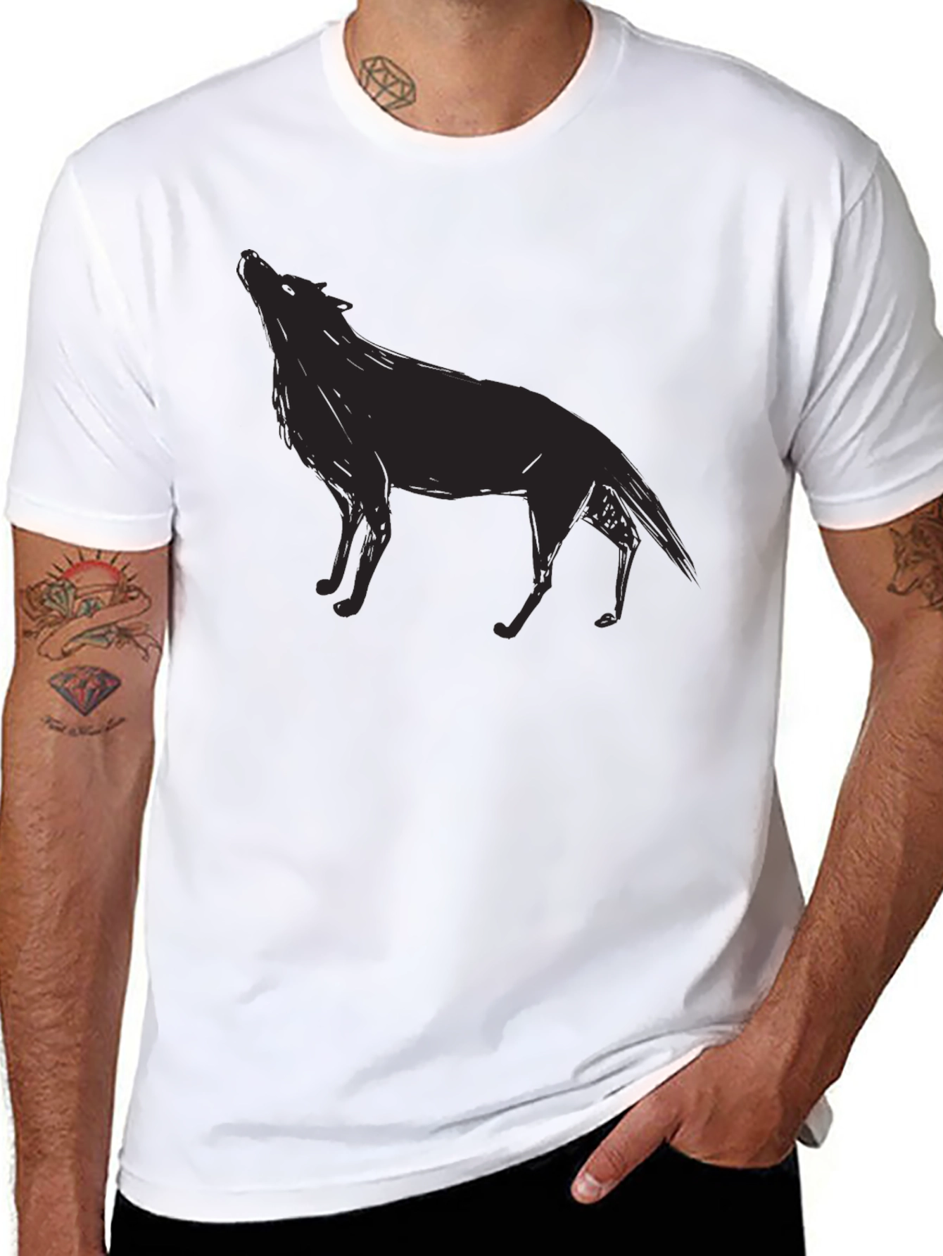 Wolf Silhouette Black T-Shirt
