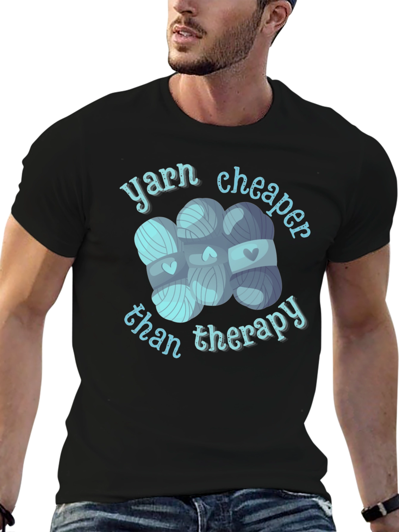 Yarn Cheaper Than Therapy Graphic T-Shirt
