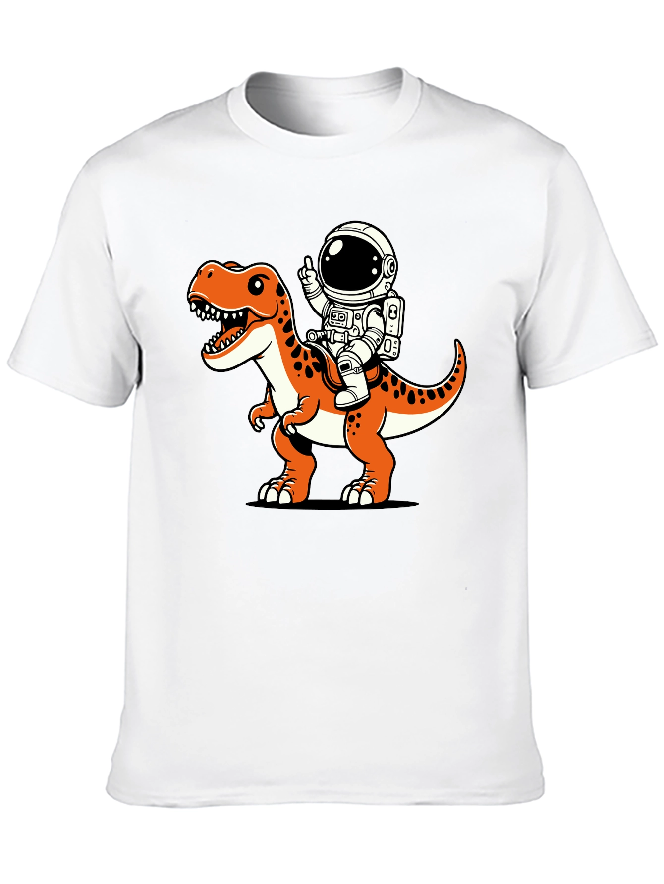 Astronaut Riding Dinosaur Graphic T-Shirt