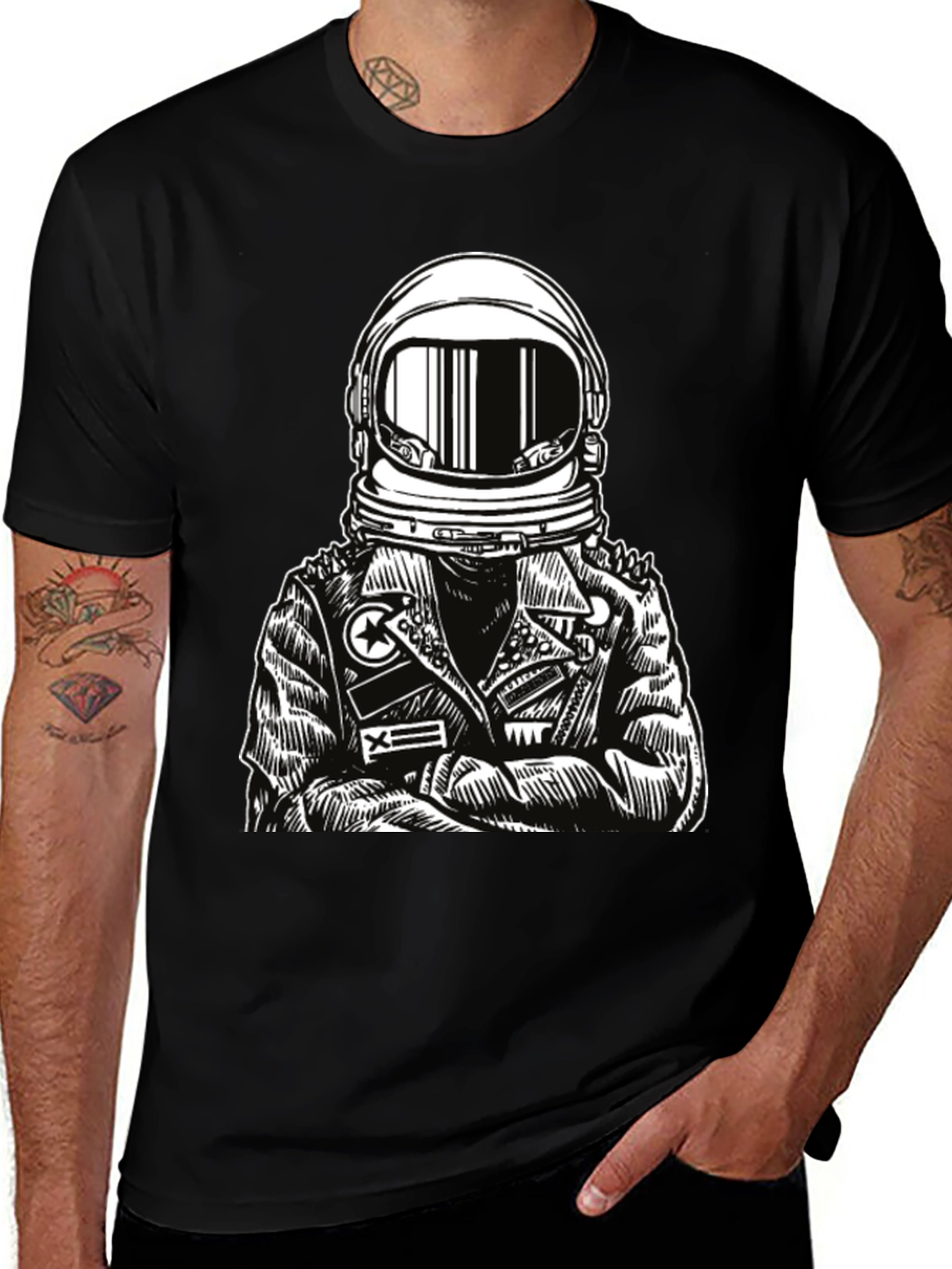 Astronaut Graphic Tee - Edgy Space Style