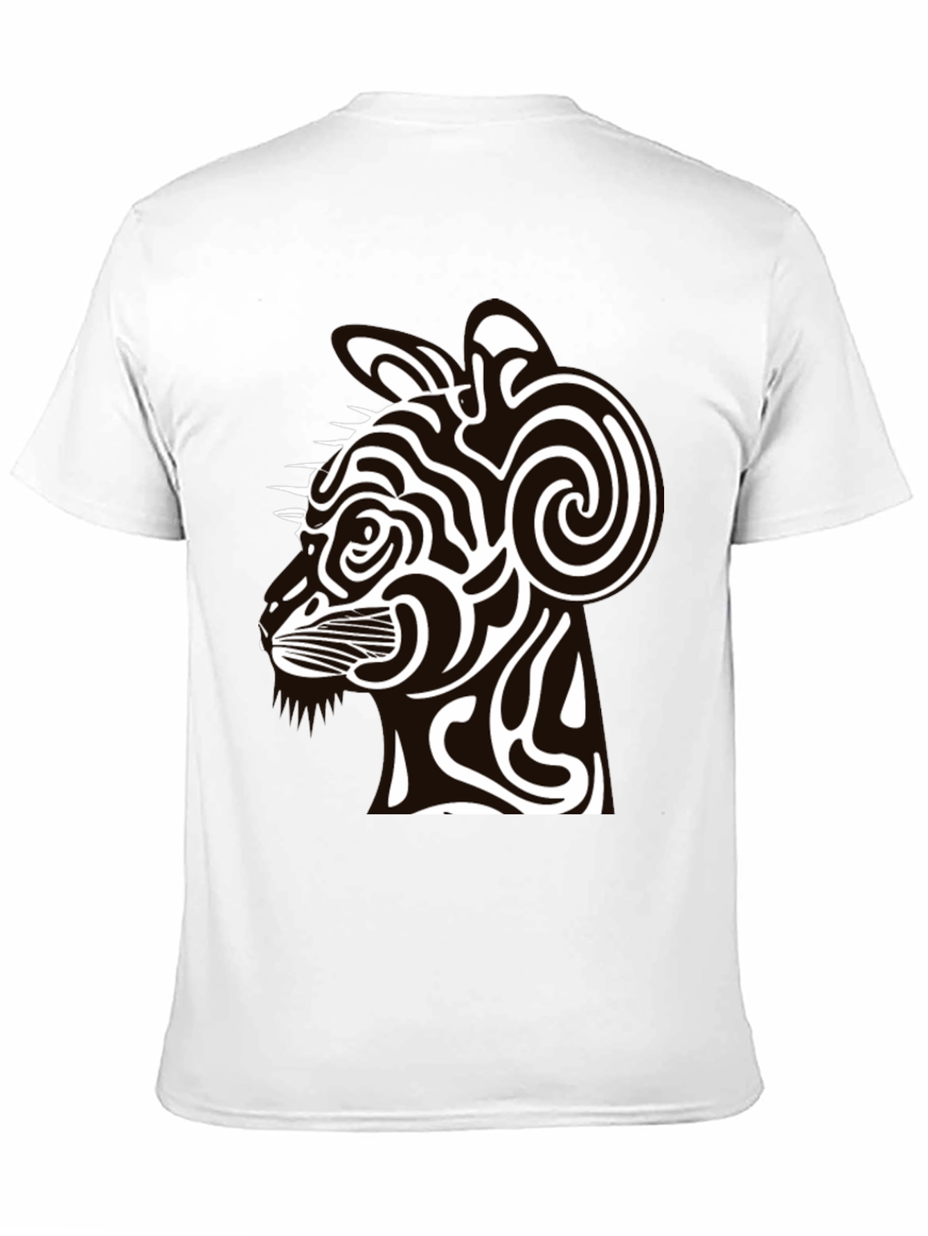 Abstract Cat Graphic Black T-Shirt - Modern Style
