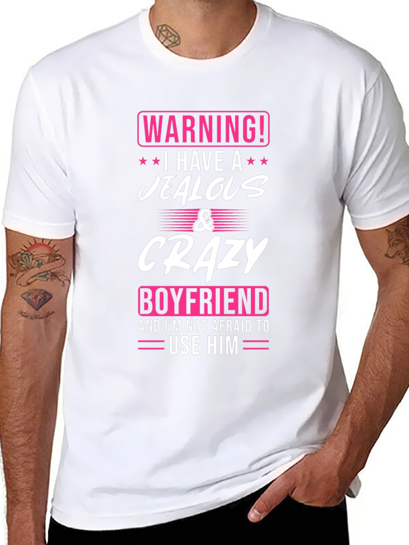 Warning: Jealous & Crazy Boyfriend Novelty T-Shirt