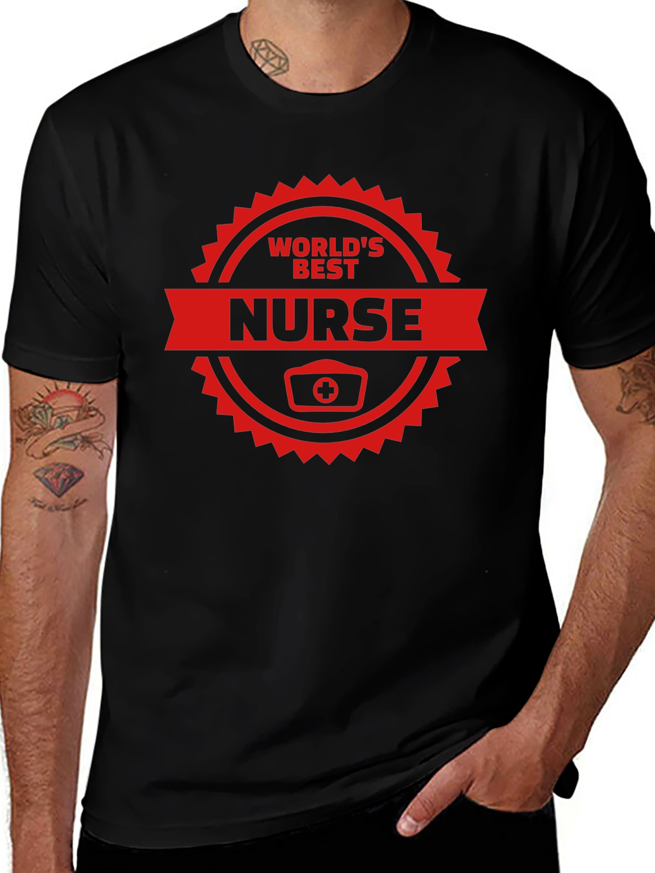 Worlds Best Nurse Graphic T-Shirt - Black