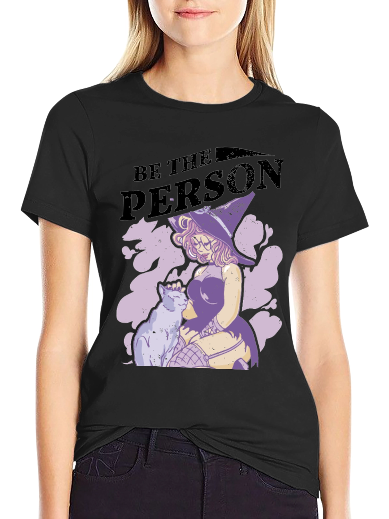 Witch and Cat Graphic T-Shirt