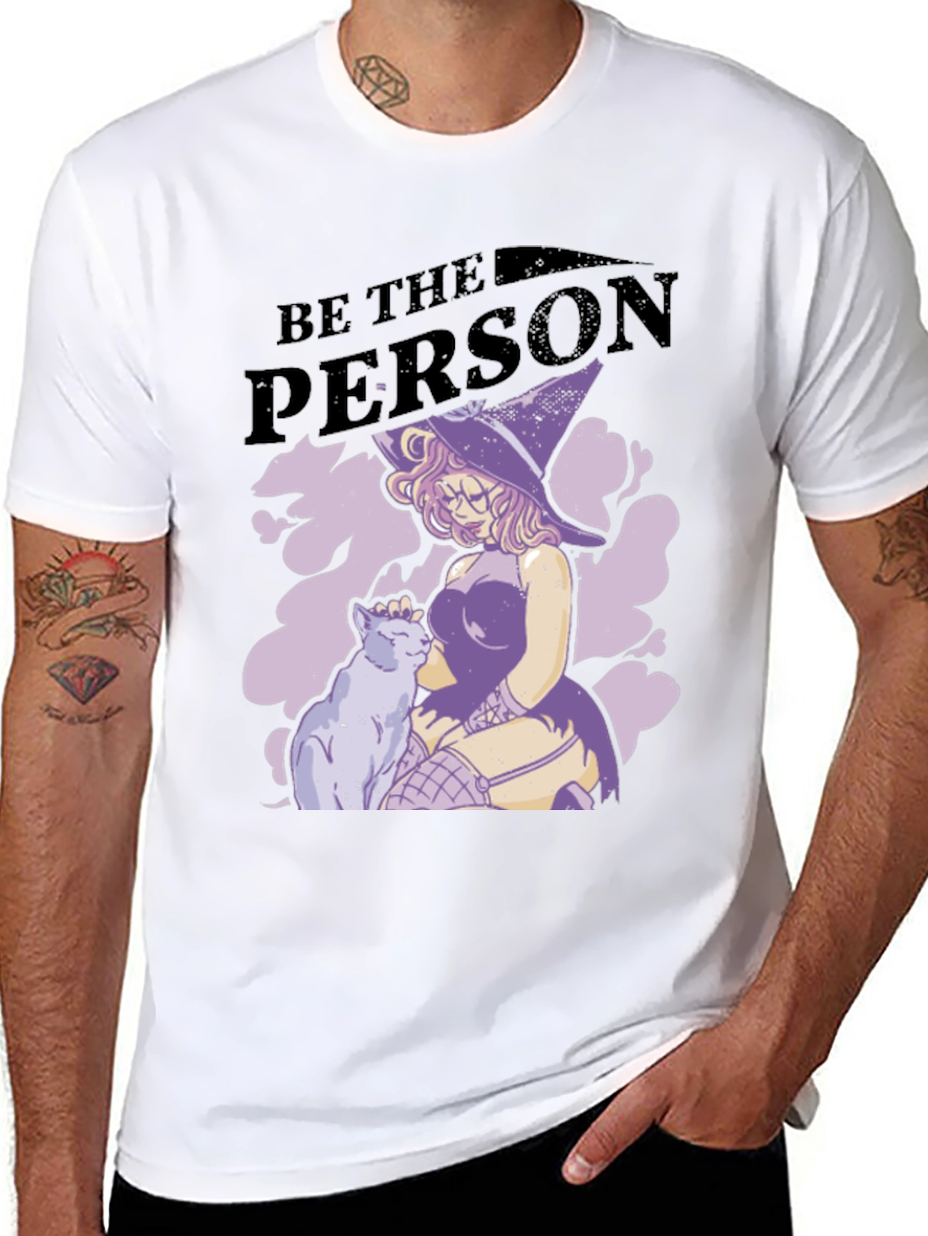 Witch and Cat Graphic T-Shirt