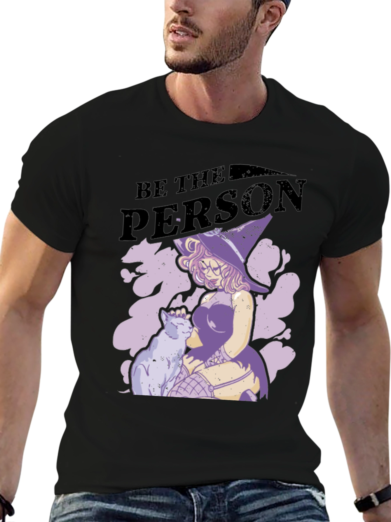 Witch and Cat Graphic T-Shirt