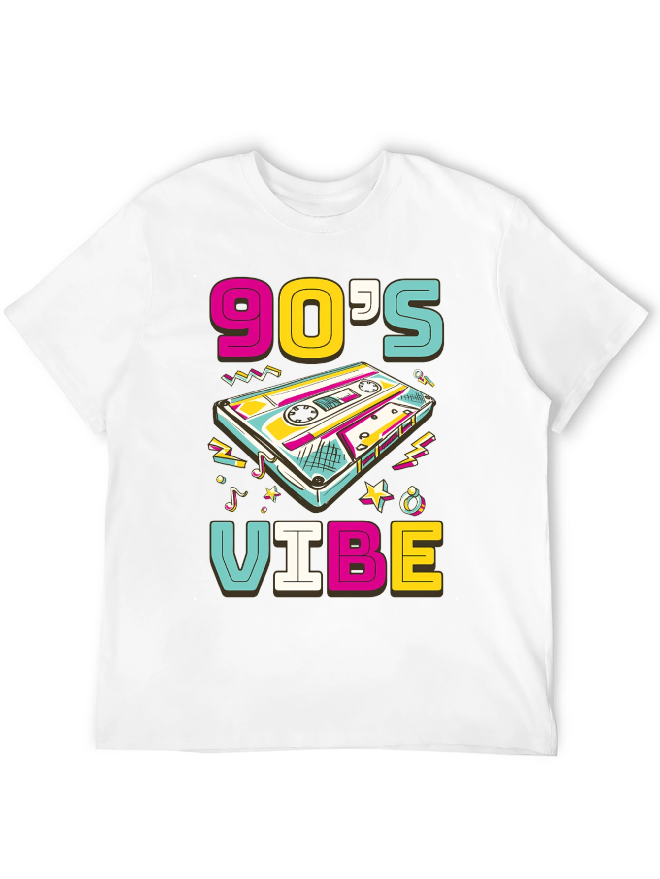 90s Vibe Graphic Tee - Retro Cassette Design