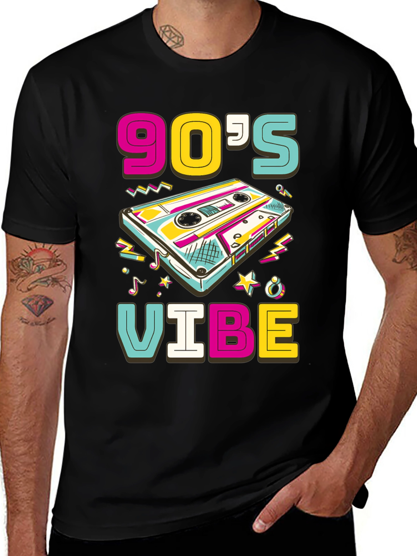 90s Vibe Graphic Tee - Retro Cassette Design