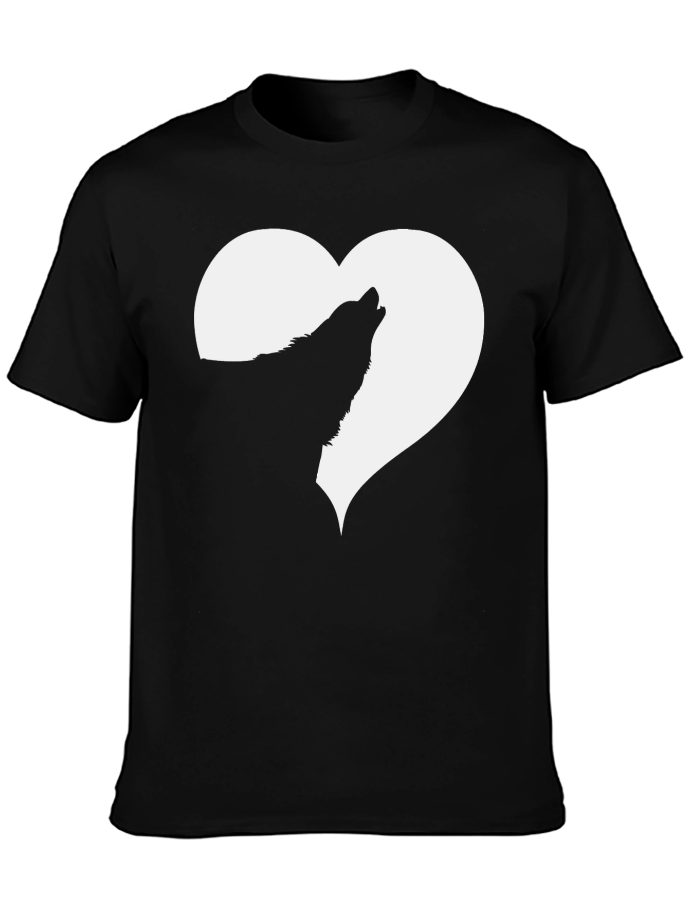 Wolf Howling in Heart T-Shirt