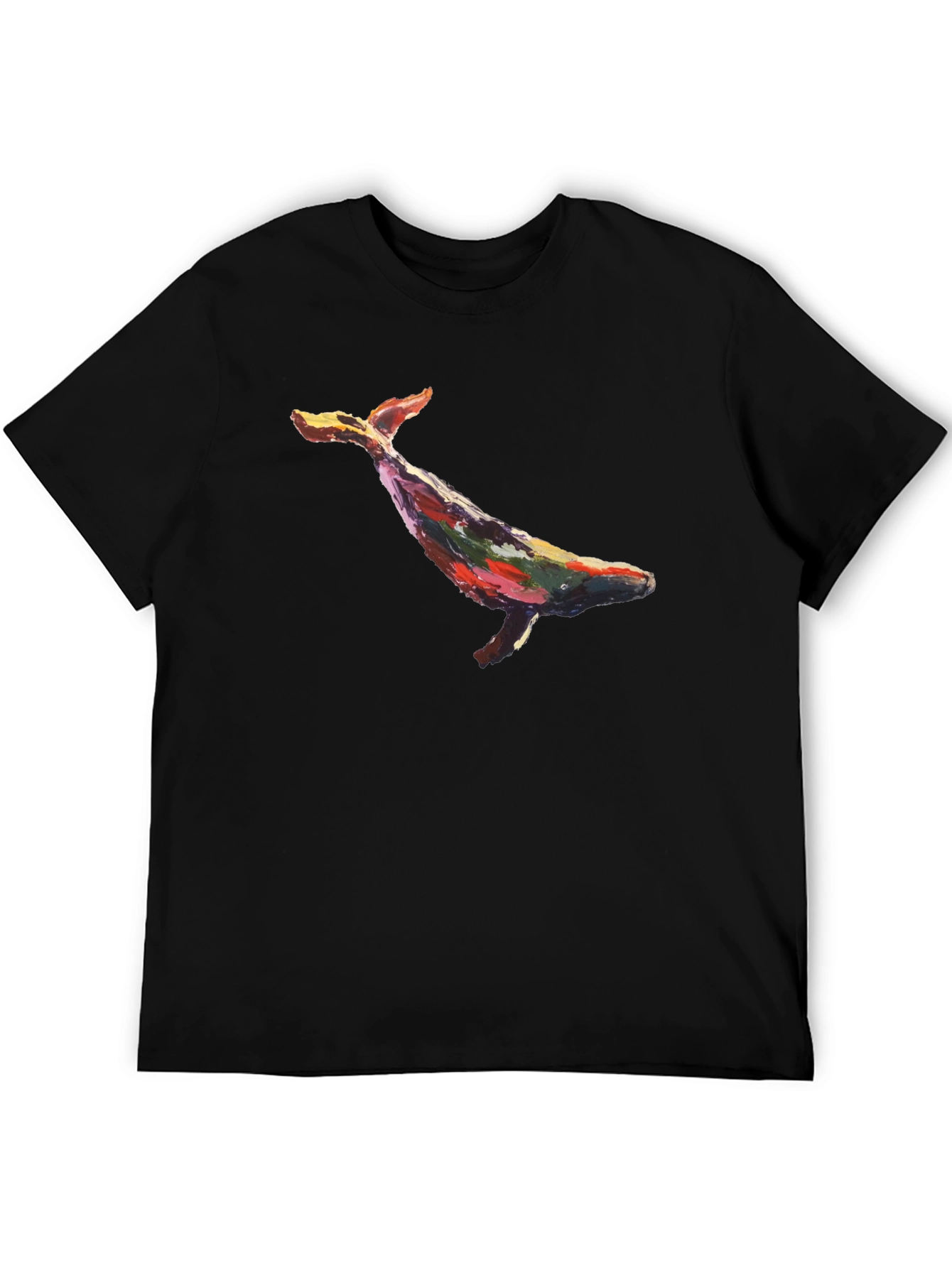 Whale Art Graphic Black T-Shirt
