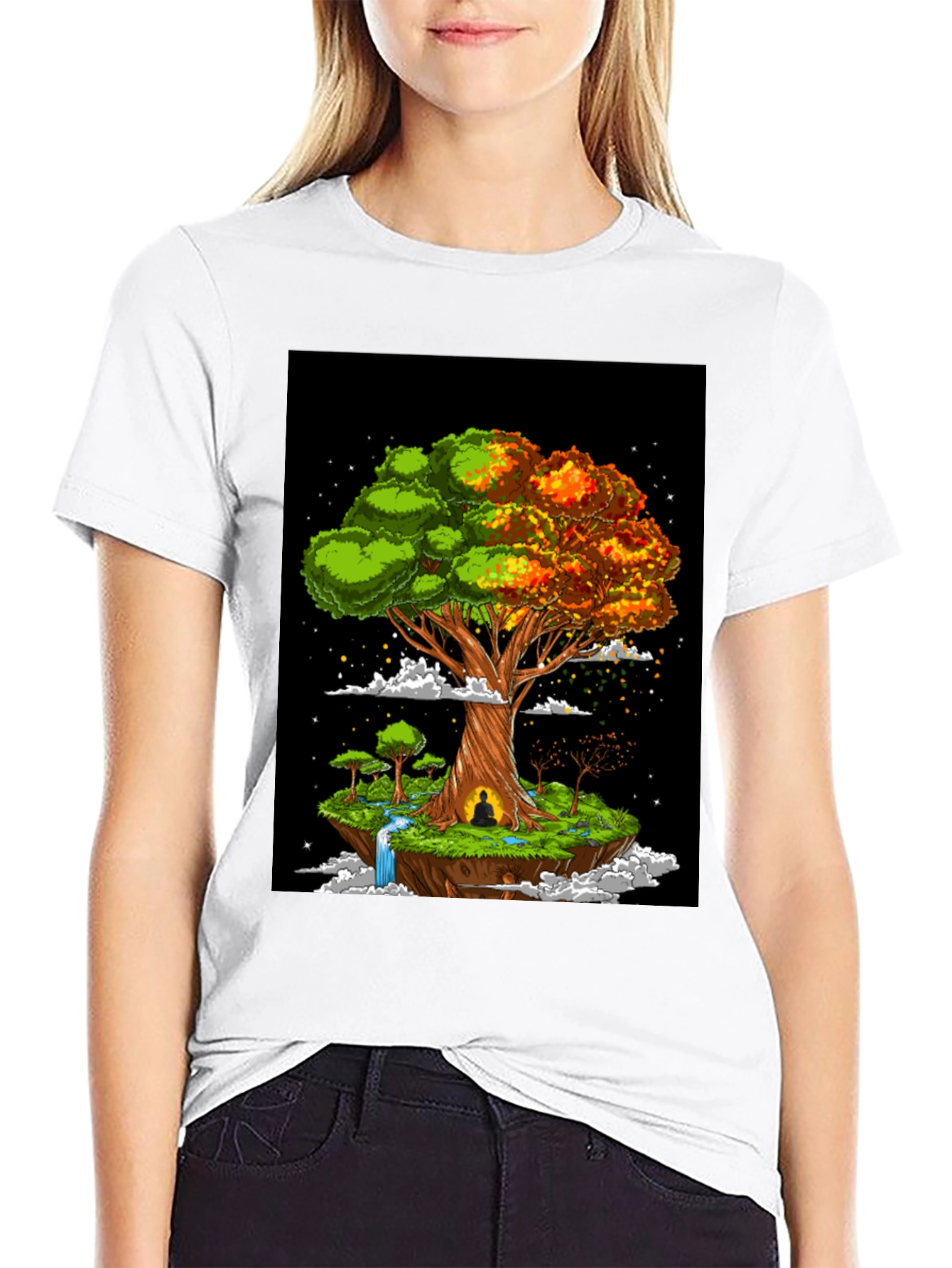 Yin Yang Tree Graphic Tee - Balance & Harmony