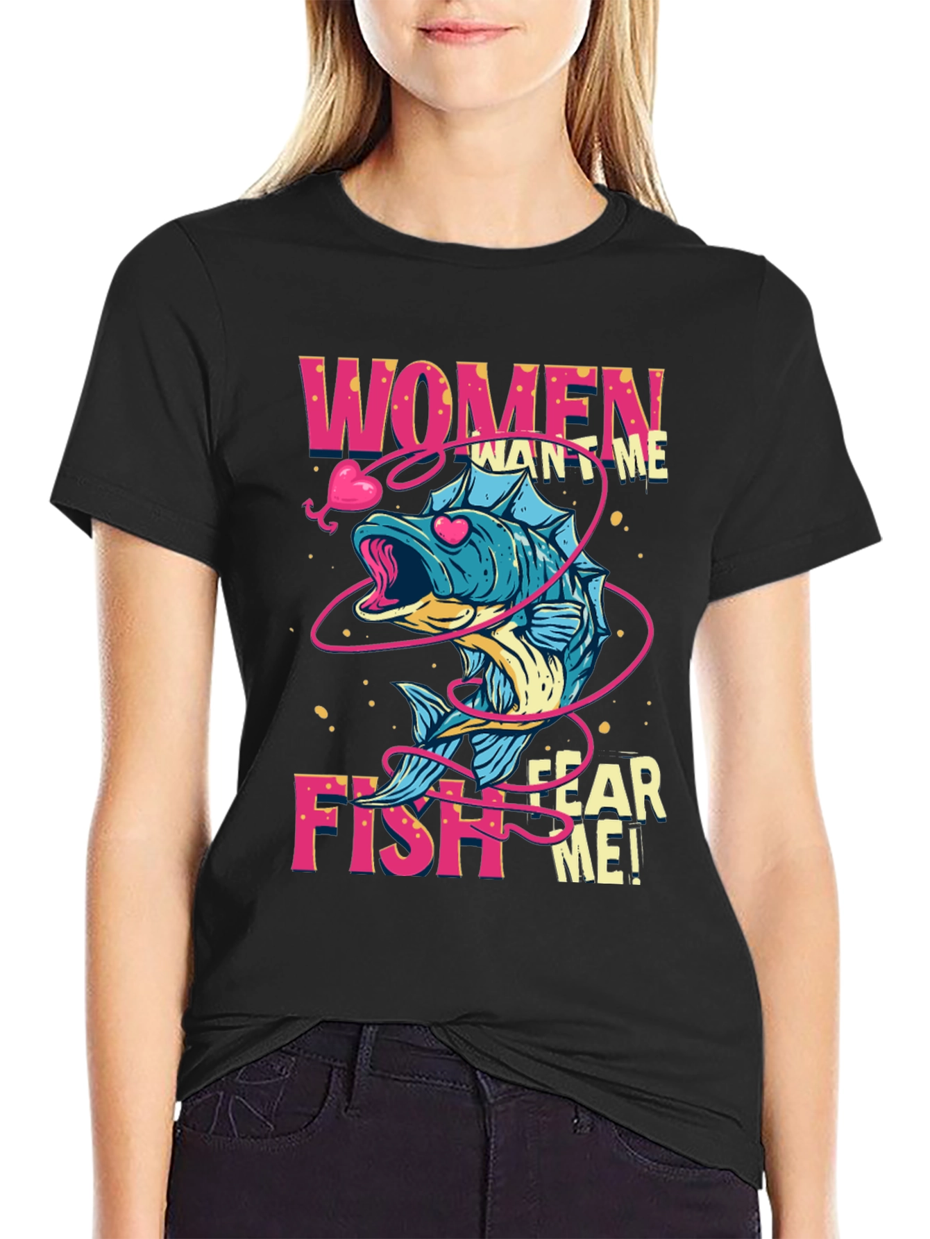 Women Want Me Fish Fear Me Graphic Tee