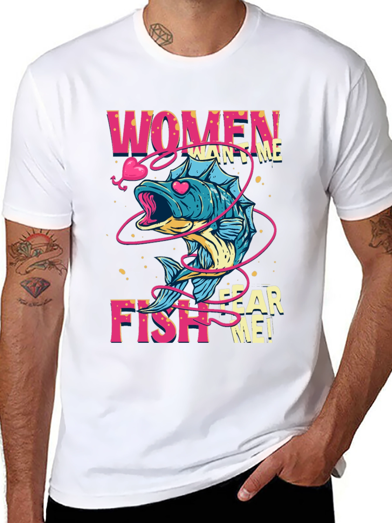 Women Want Me Fish Fear Me Graphic Tee