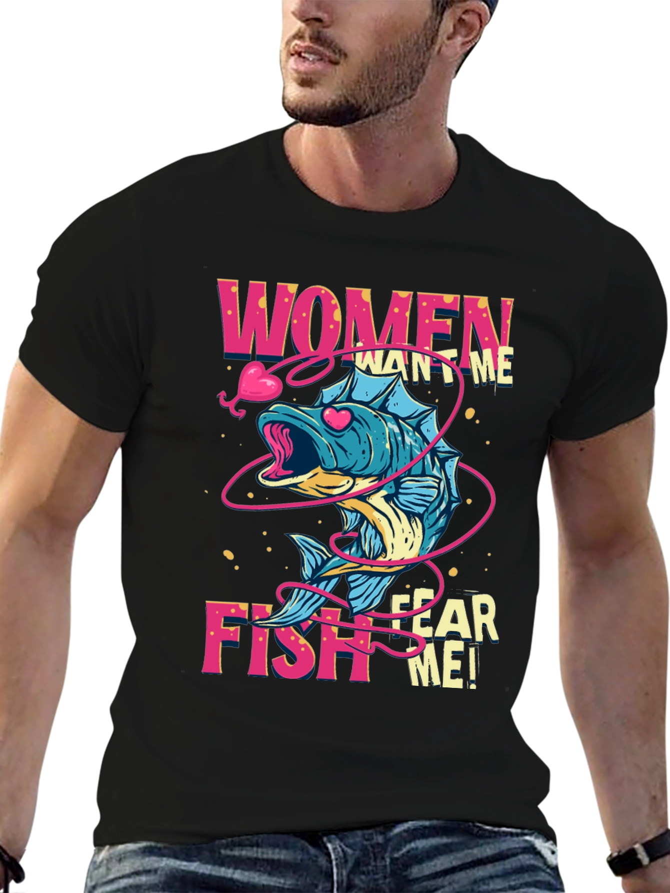 Women Want Me Fish Fear Me Graphic Tee