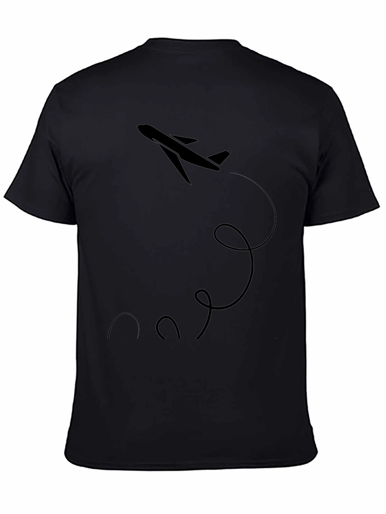 Airplane Graphic Tee - Black Cotton Comfort