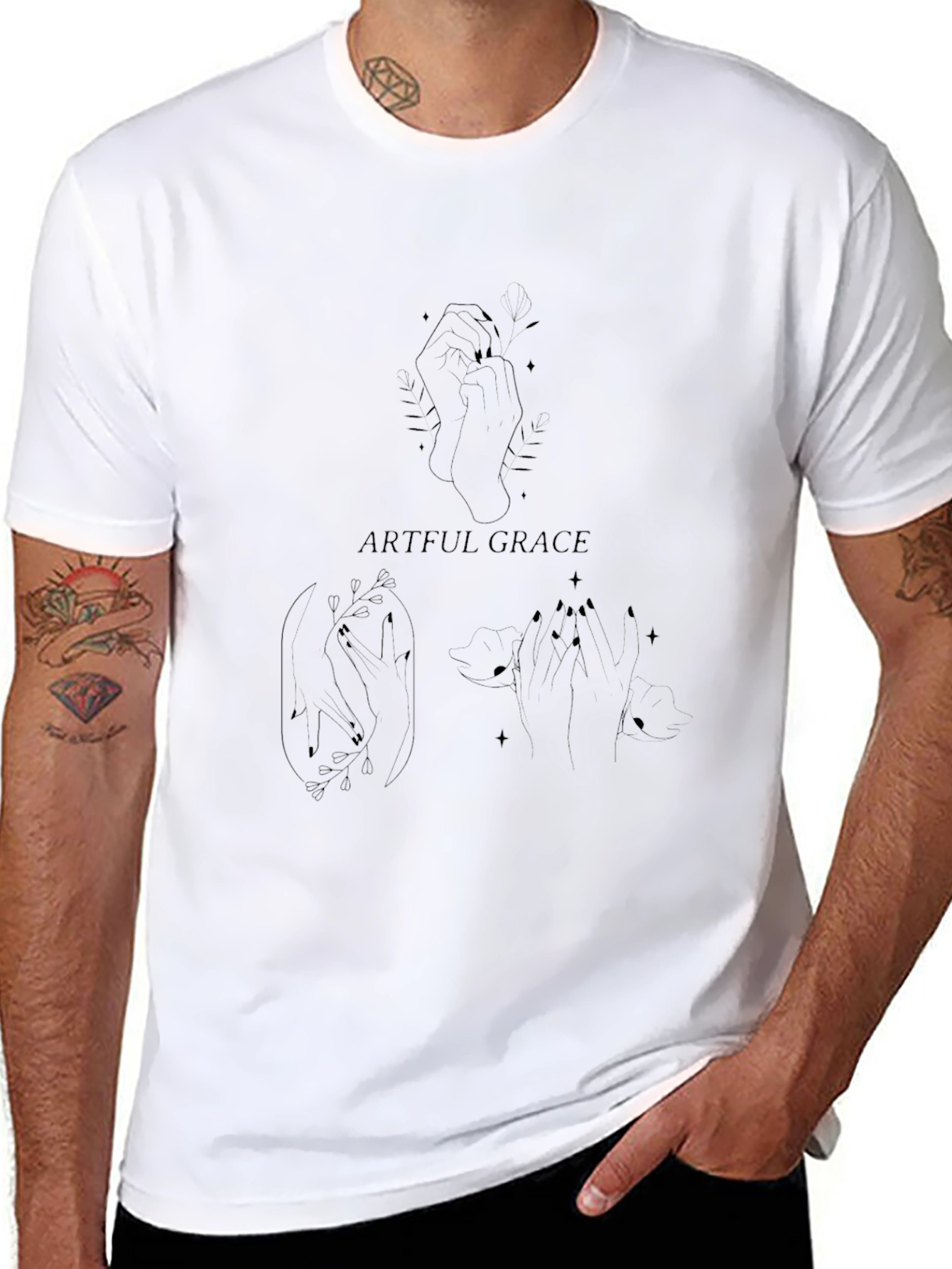 Artful Grace Graphic Tee - Black Unisex T-Shirt