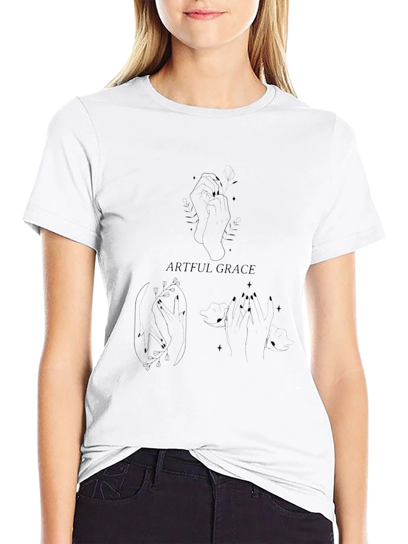 Artful Grace Graphic Tee - Black Unisex T-Shirt