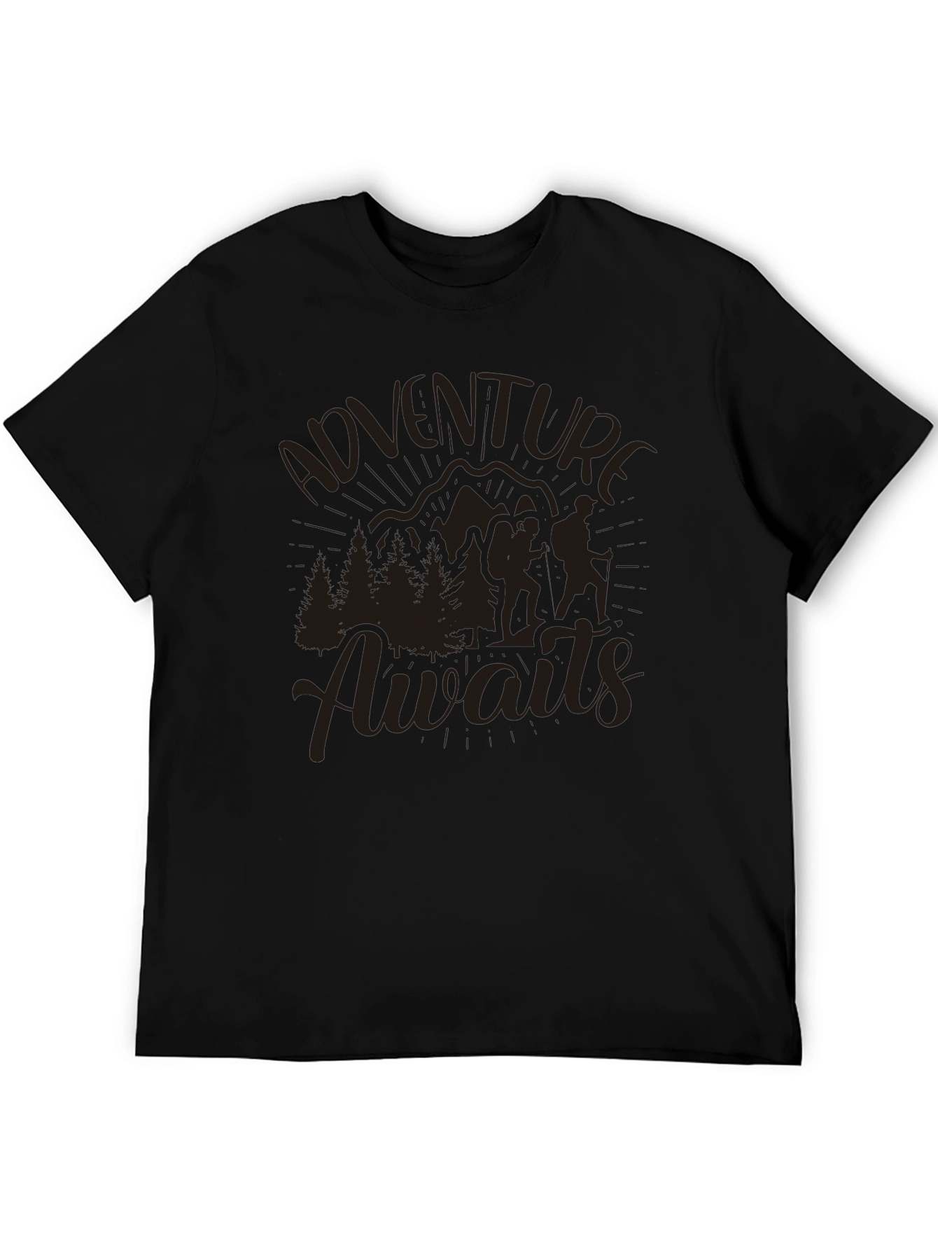 Adventure Awaits Graphic T-Shirt - Mountain Hiking Design