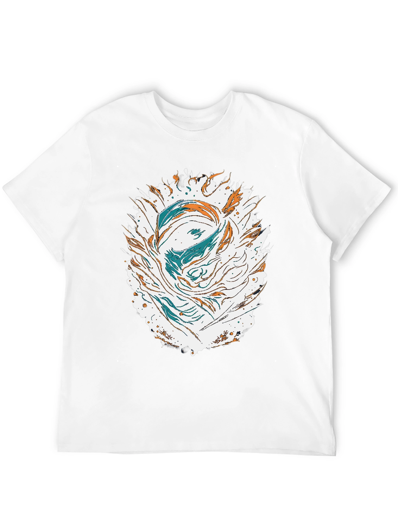 Abstract Graphic Print Crew Neck T-Shirt