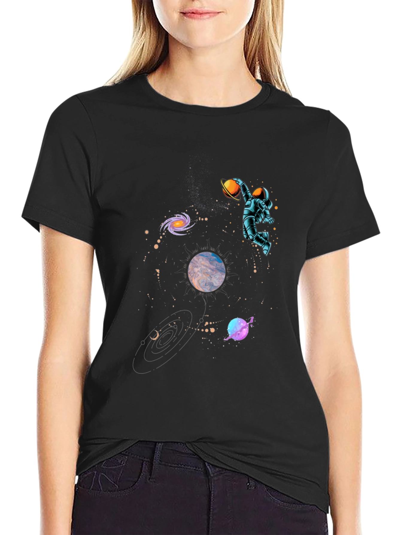 Astronaut Galaxy T-Shirt - Cosmic Dunk!