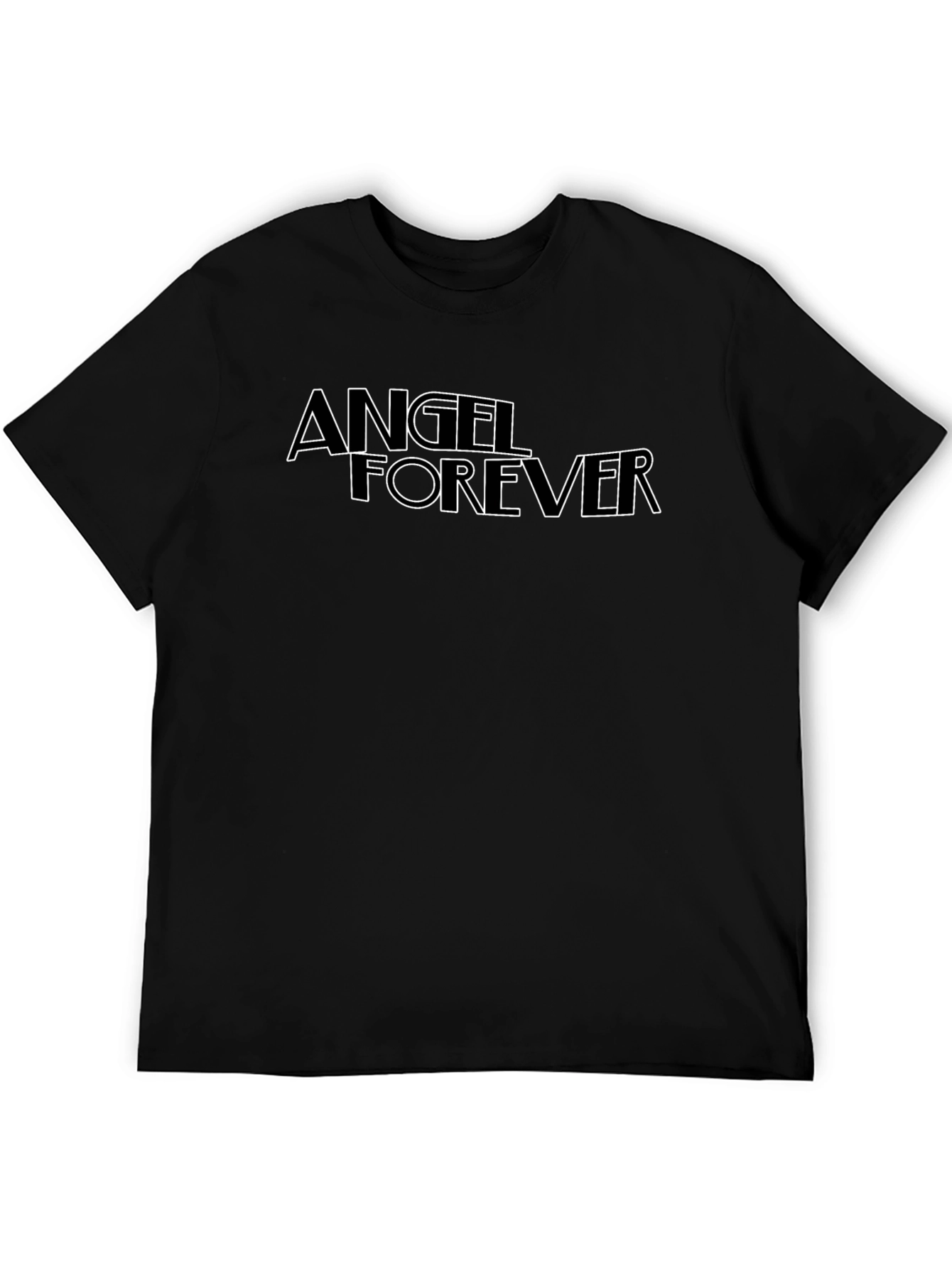 Angel Forever Black Graphic T-Shirt