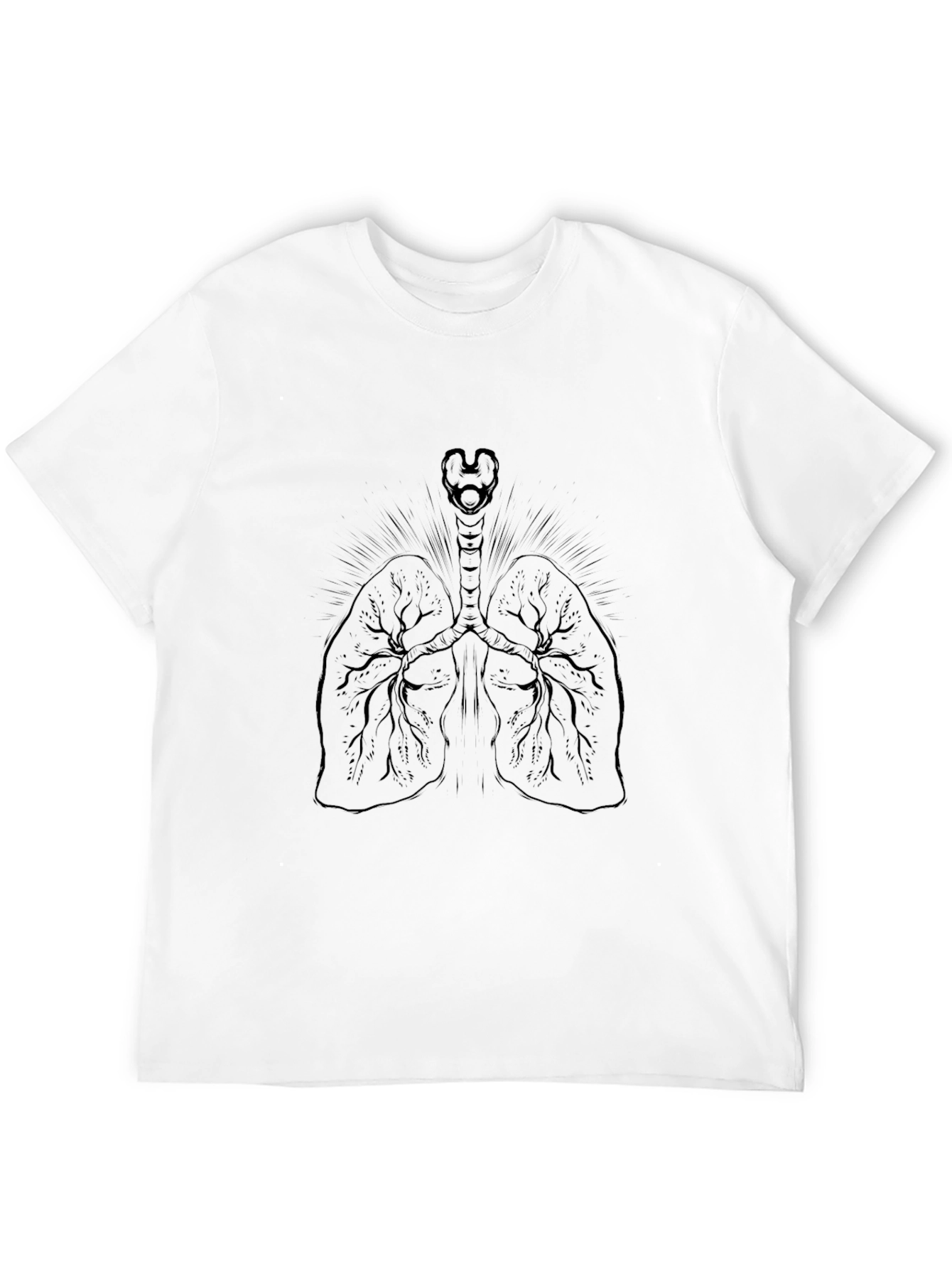Anatomical Lungs Graphic Print Black T-Shirt