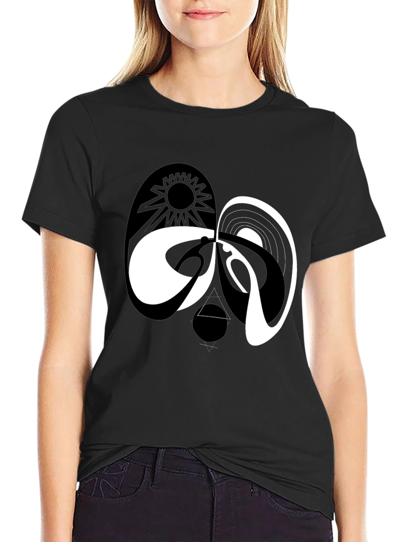Yin Yang Dark Side of the Moon Graphic Tee