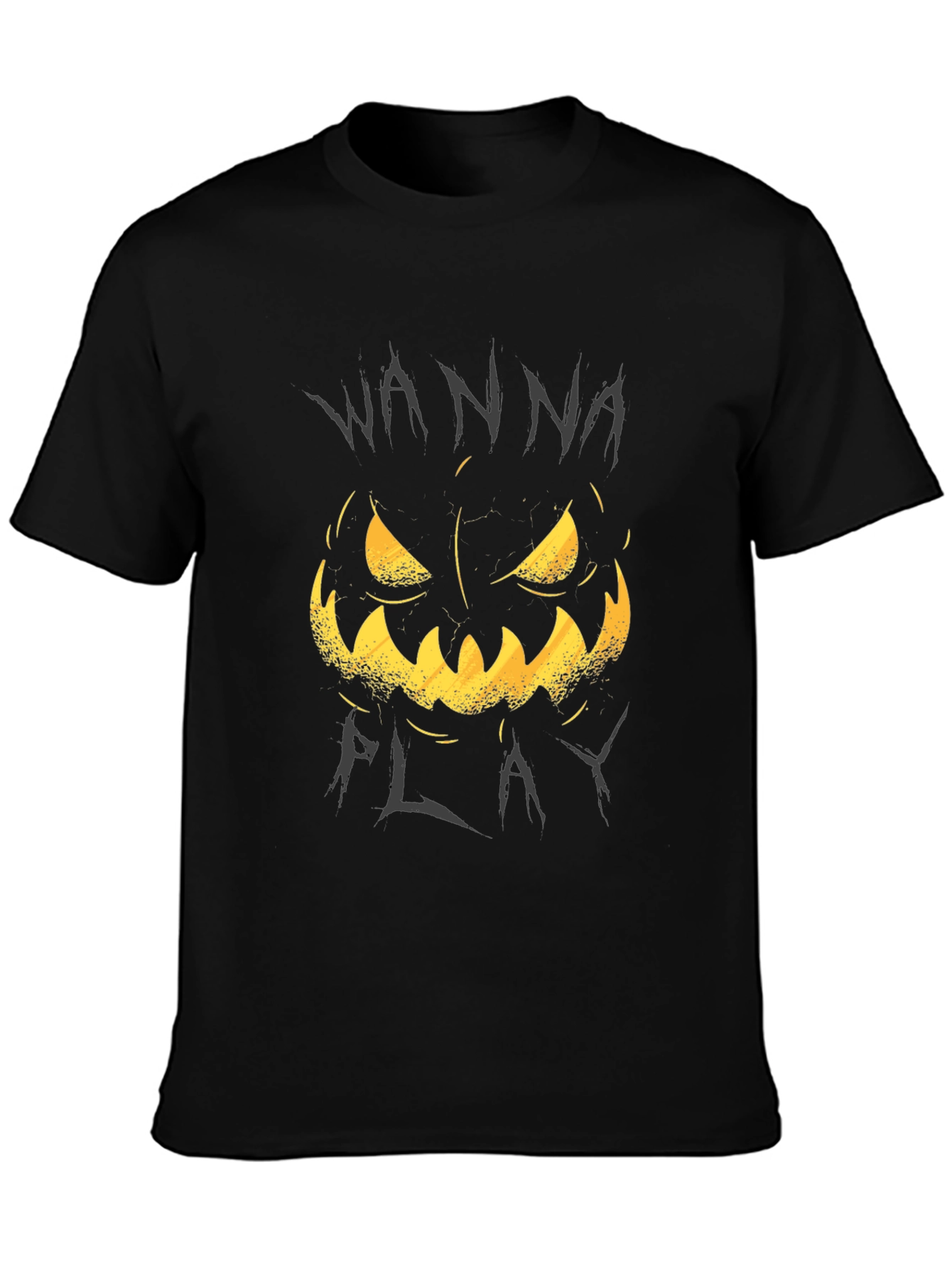 Wanna Play Pumpkin Tee - Halloween Graphic T-Shirt