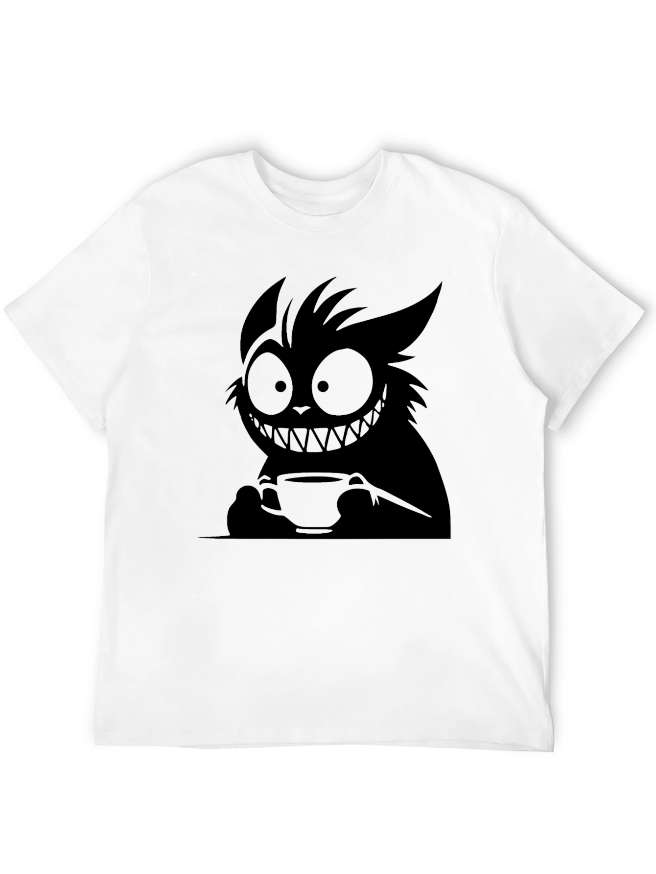 Whimsical Dark Cartoon Cat T-Shirt