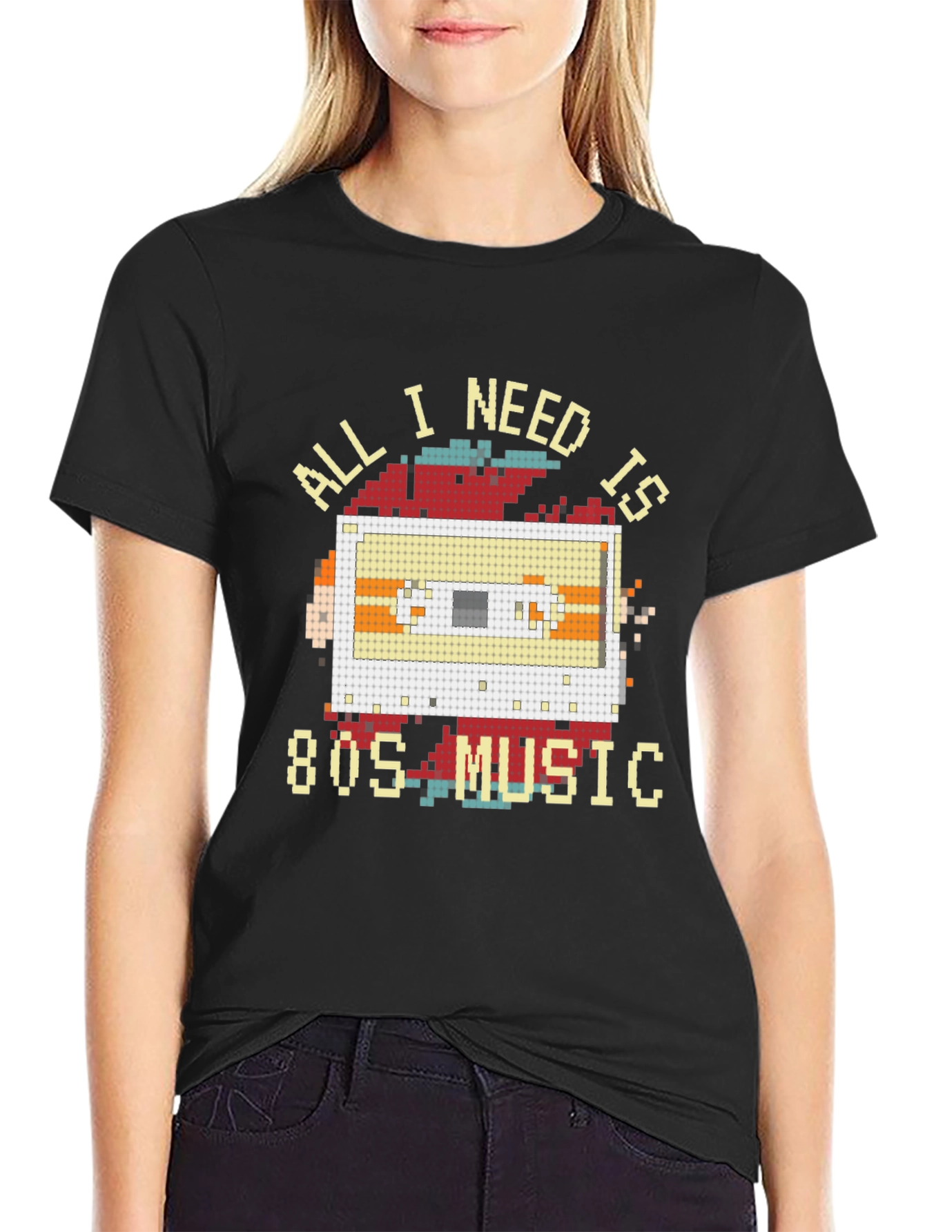 80s Music Cassette Pixel Art T-Shirt
