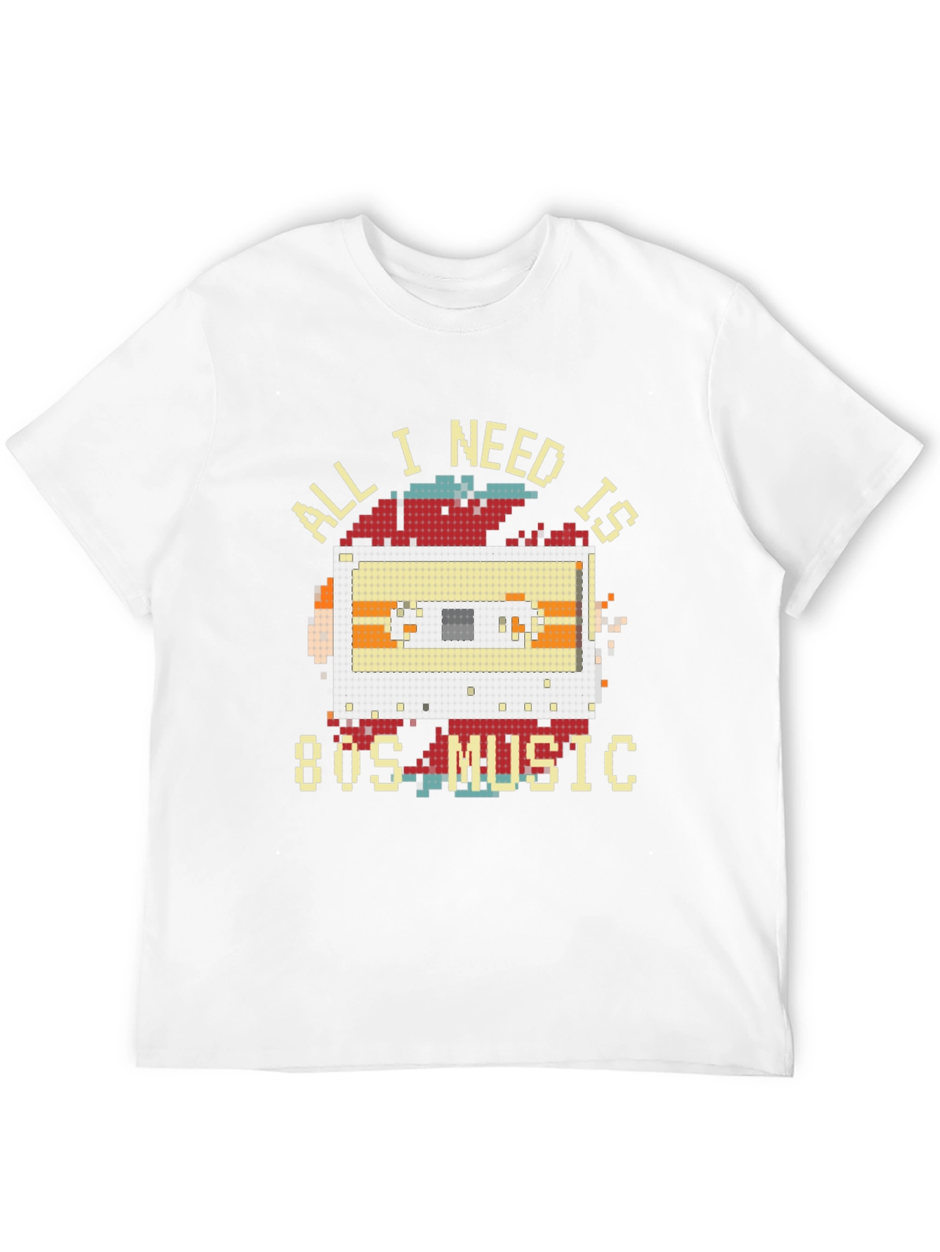 80s Music Cassette Pixel Art T-Shirt