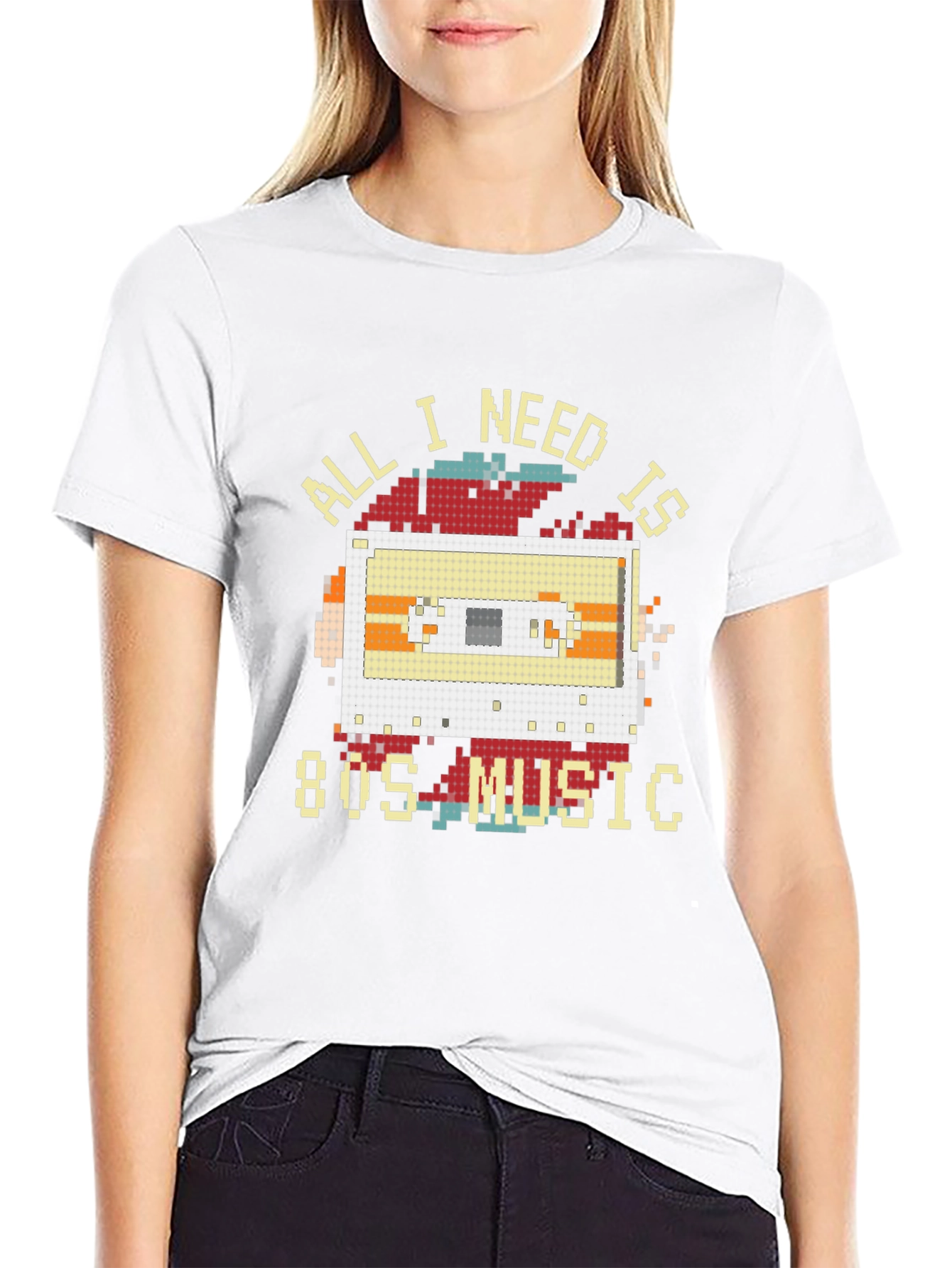 80s Music Cassette Pixel Art T-Shirt