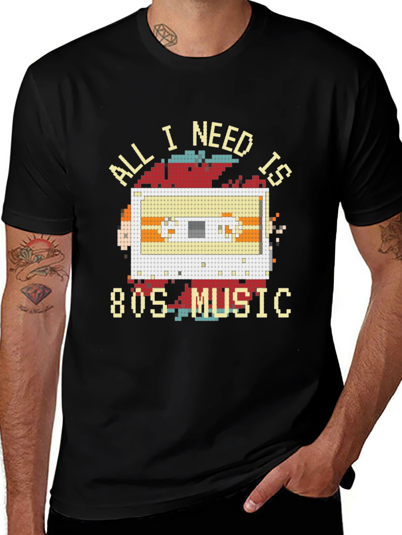 80s Music Cassette Pixel Art T-Shirt
