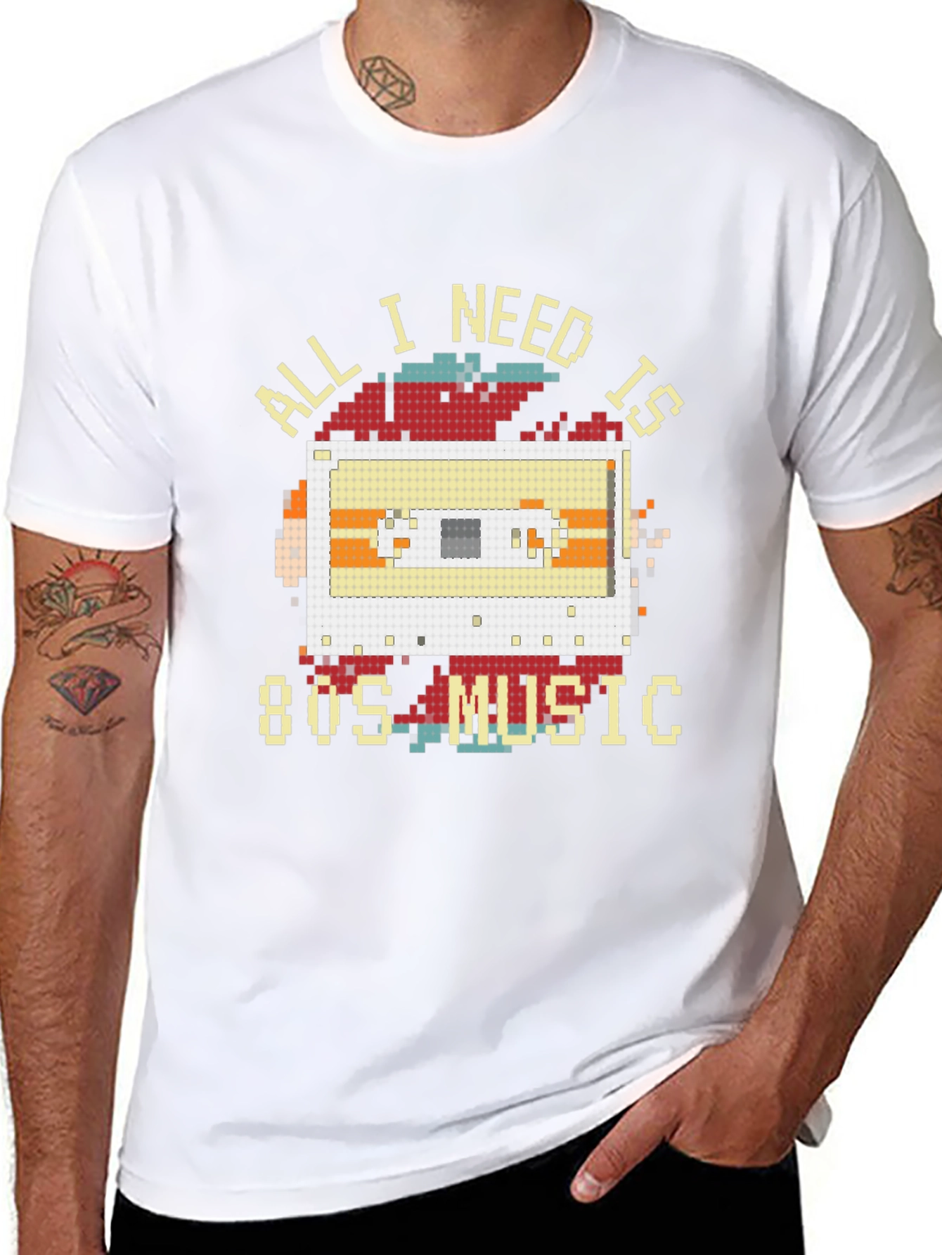 80s Music Cassette Pixel Art T-Shirt