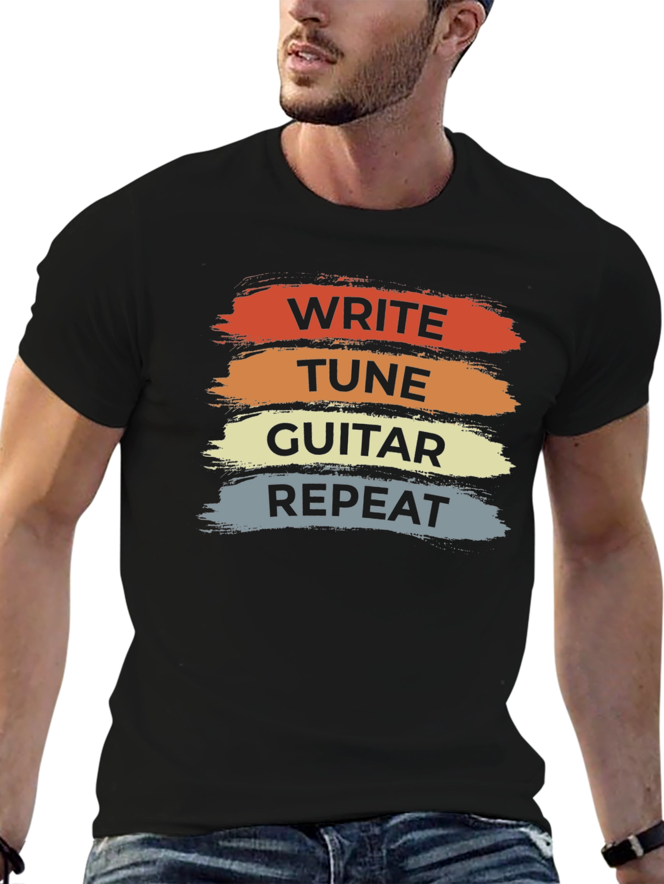 Write Tune Guitar Repeat T-Shirt - Music Lover Tee